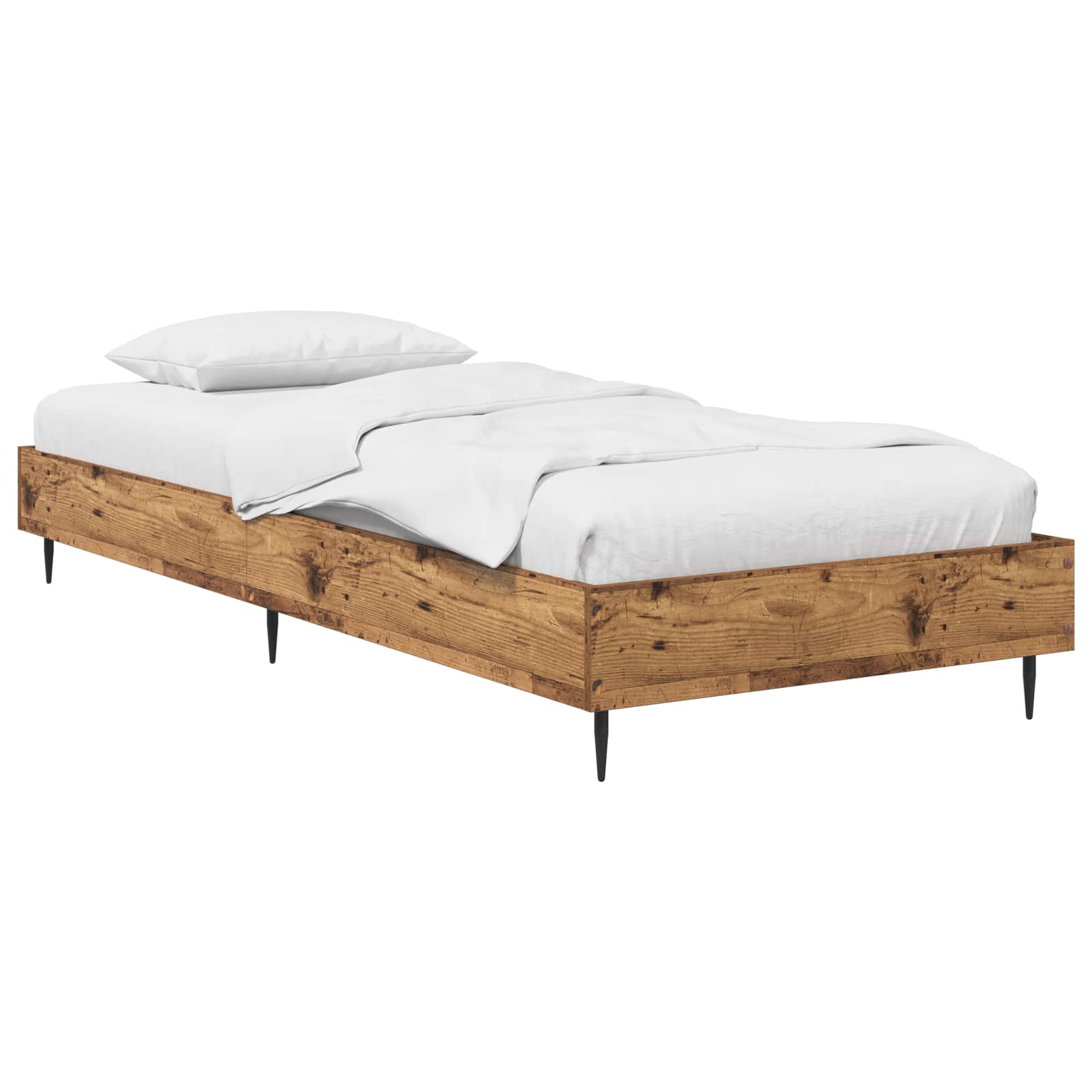 vidaXL Bedframe Wit 80 x 200 cm Bewerkt hout