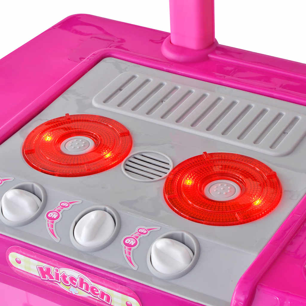 vidaXL Kinderspeelkeuken met licht- en geluidseffecten roze