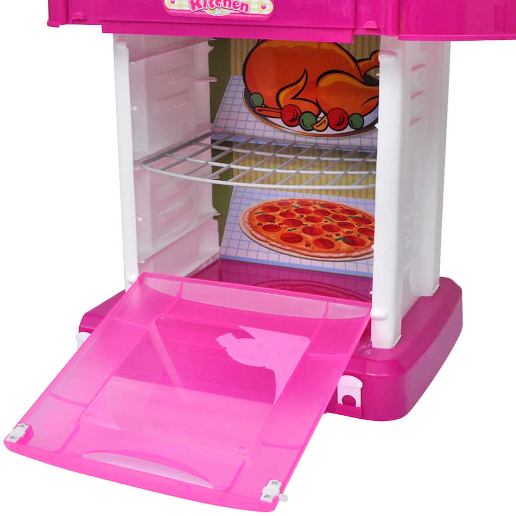 vidaXL Kinderspeelkeuken met licht- en geluidseffecten roze