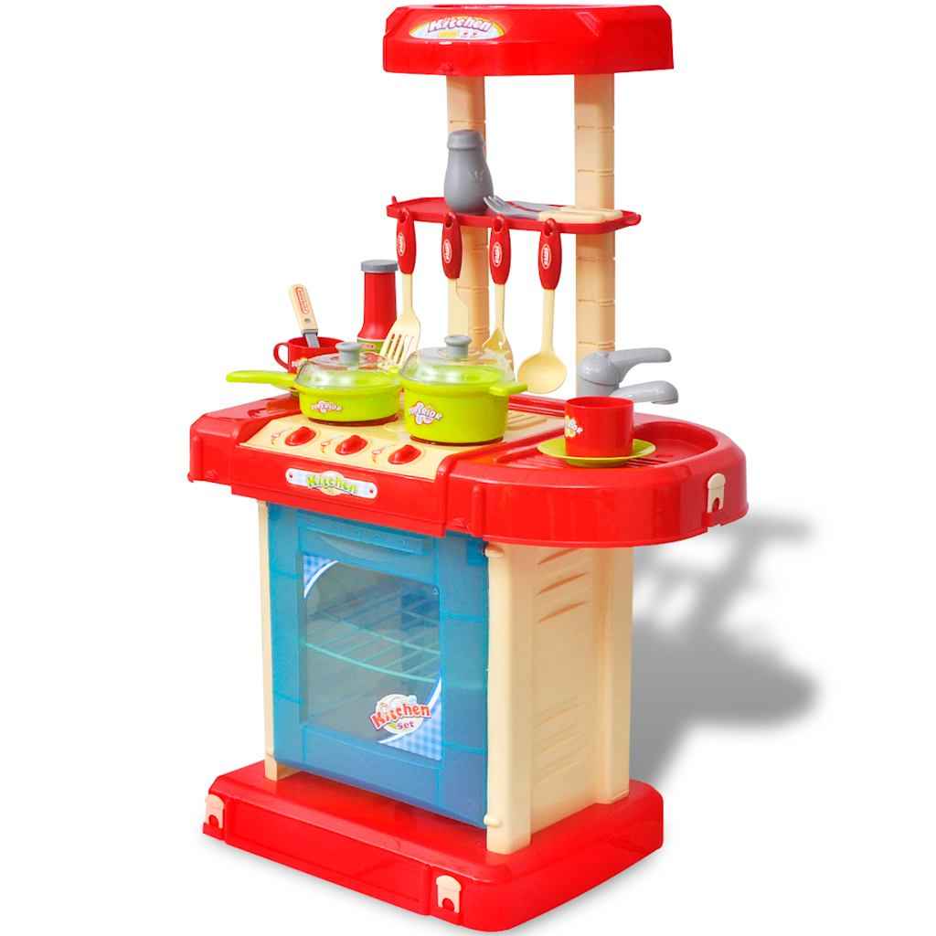vidaXL Kinderspeelkeuken met licht- en geluidseffecten roze
