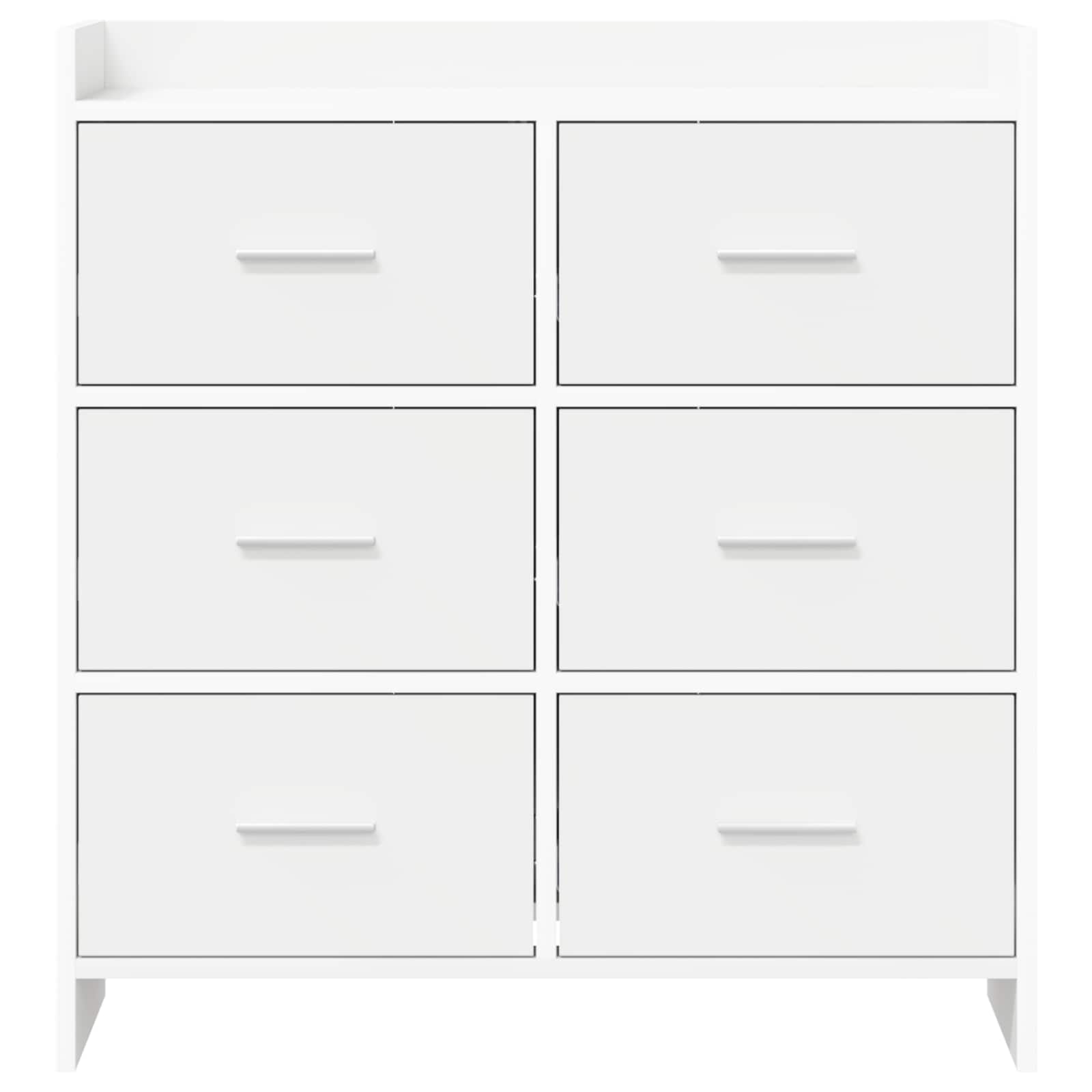 vidaXL Dressoir Wit 75 x 33 x 80 cm Bewerkt hout