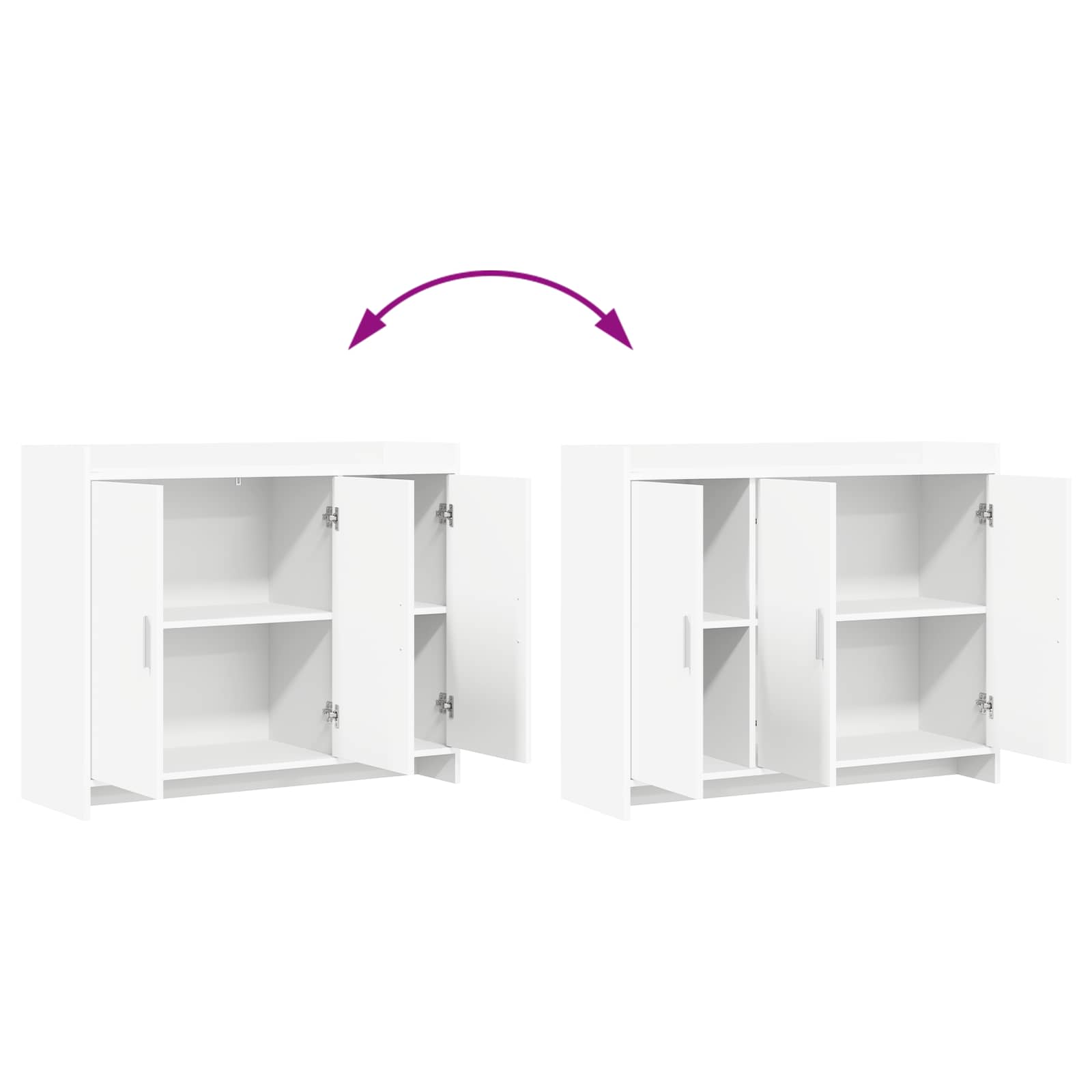 vidaXL Dressoir Wit 98,5 x 33 x 80 cm Bewerkt hout