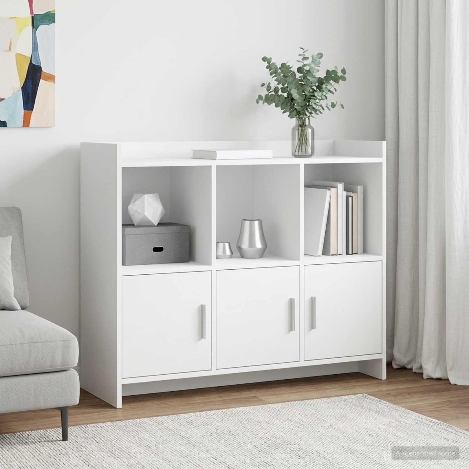vidaXL Dressoir Wit 98,5 x 33 x 80 cm Bewerkt hout