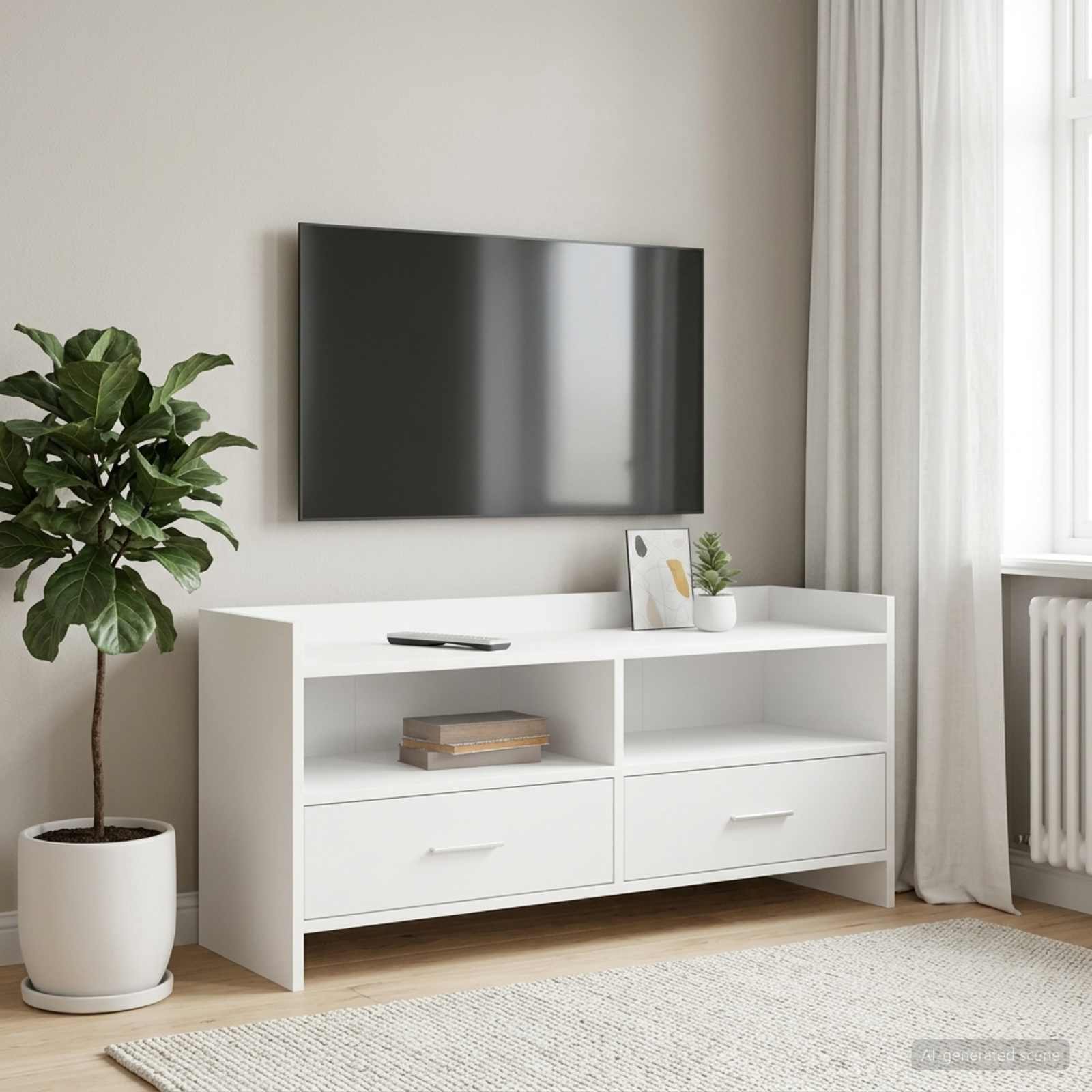 vidaXL TV-kast 100 x 33 x 47 cm Wit Bewerkt hout