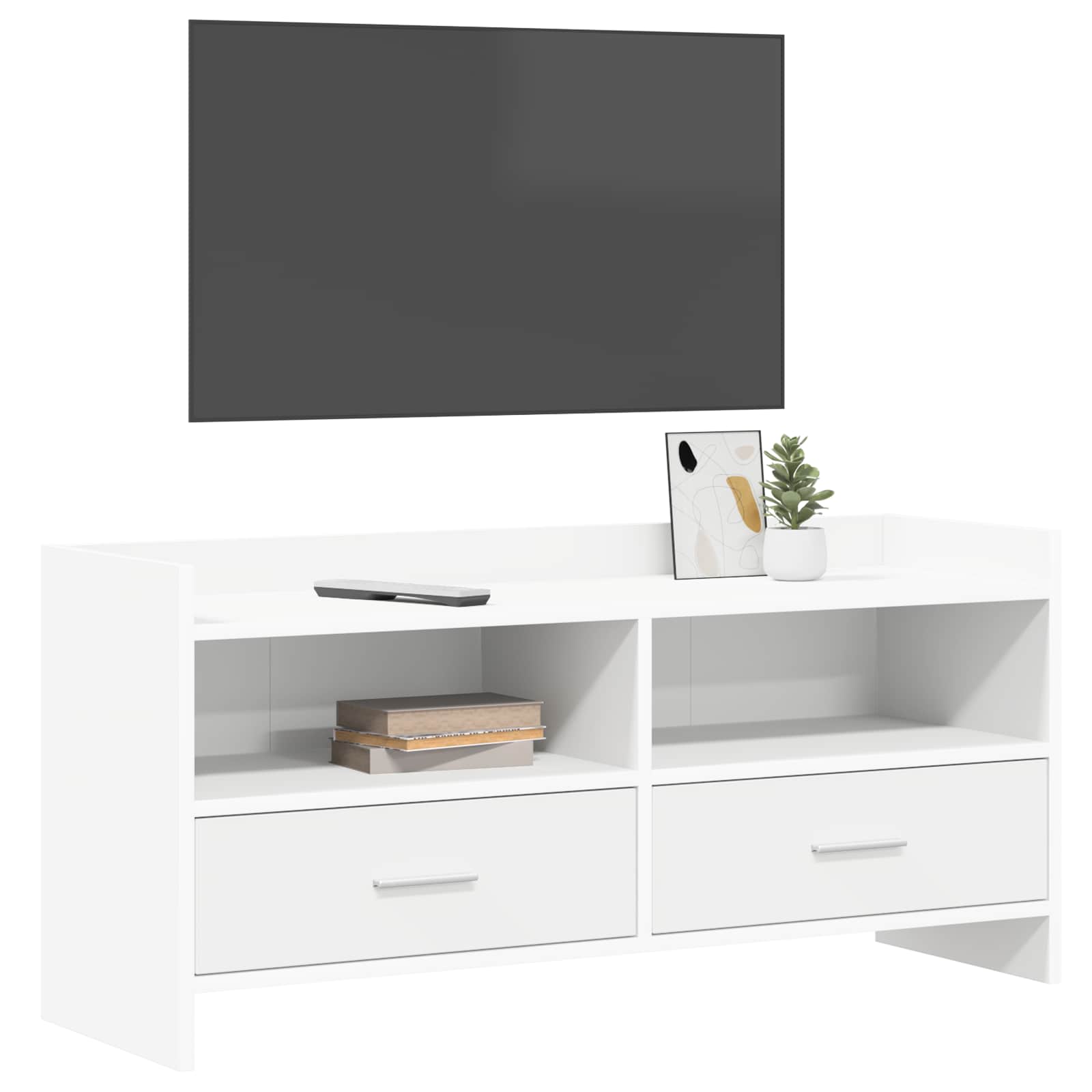 vidaXL TV-kast 100 x 33 x 47 cm Wit Bewerkt hout