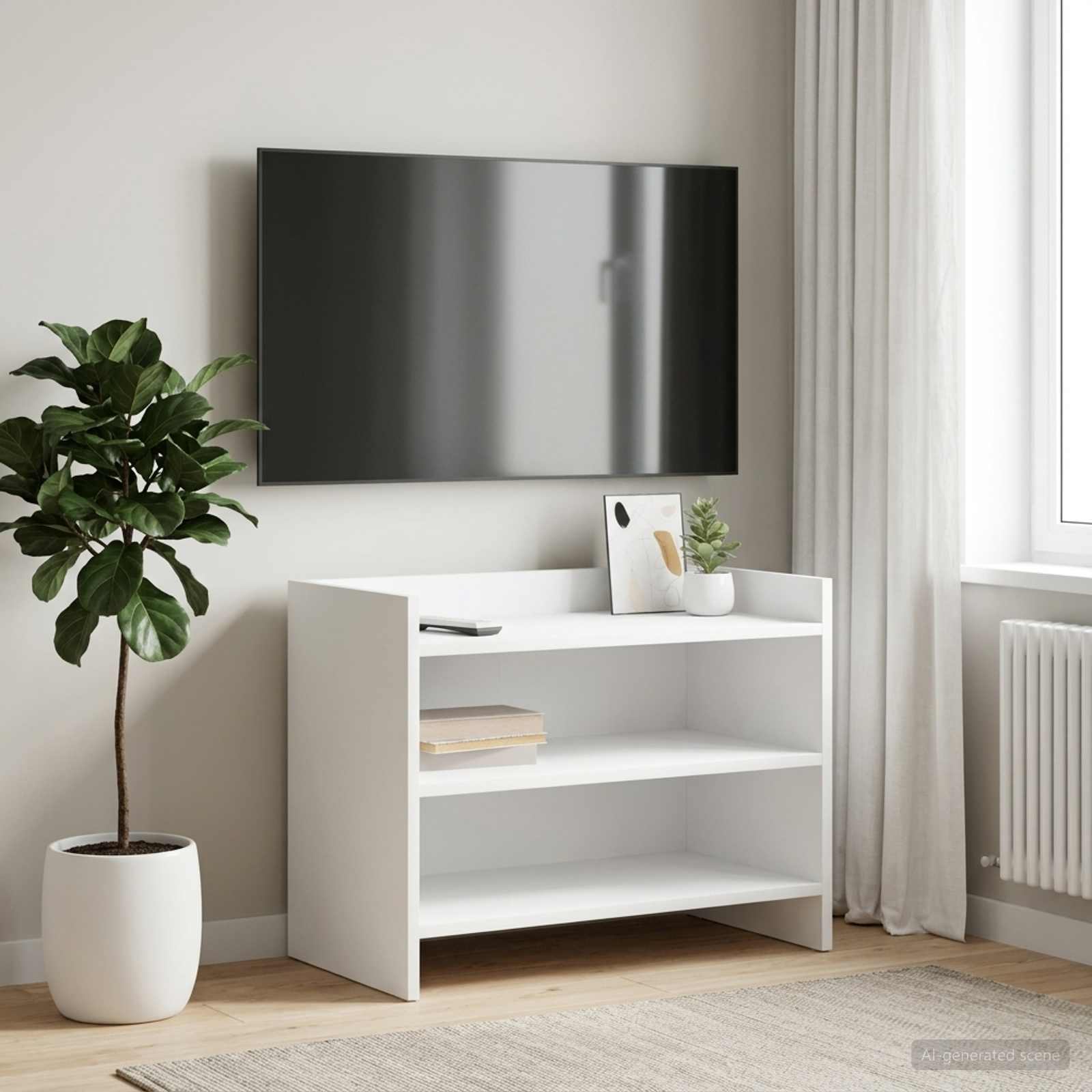 vidaXL TV-kast 60 x 33 x 47 cm Wit Bewerkt hout