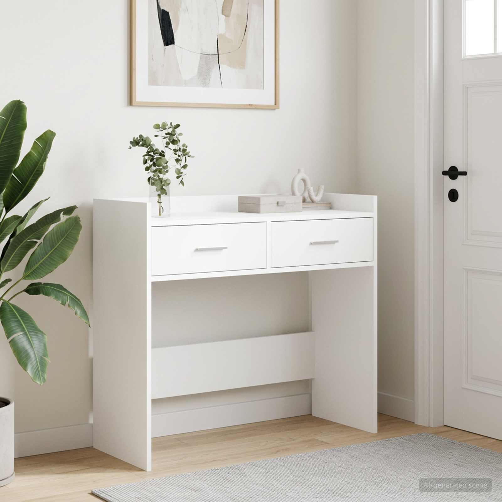 vidaXL Wandtafel Wit 90 x 35 x 80 cm Bewerkt hout