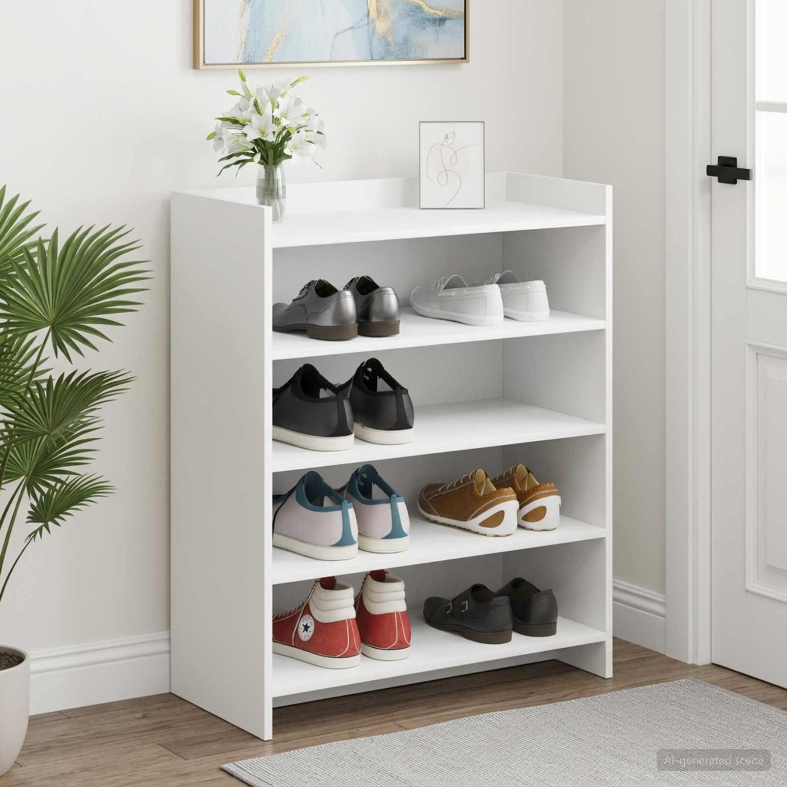 vidaXL Schoenenkast met opslag Wit 73,5 x 36 x 92 cm Bewerkt hout