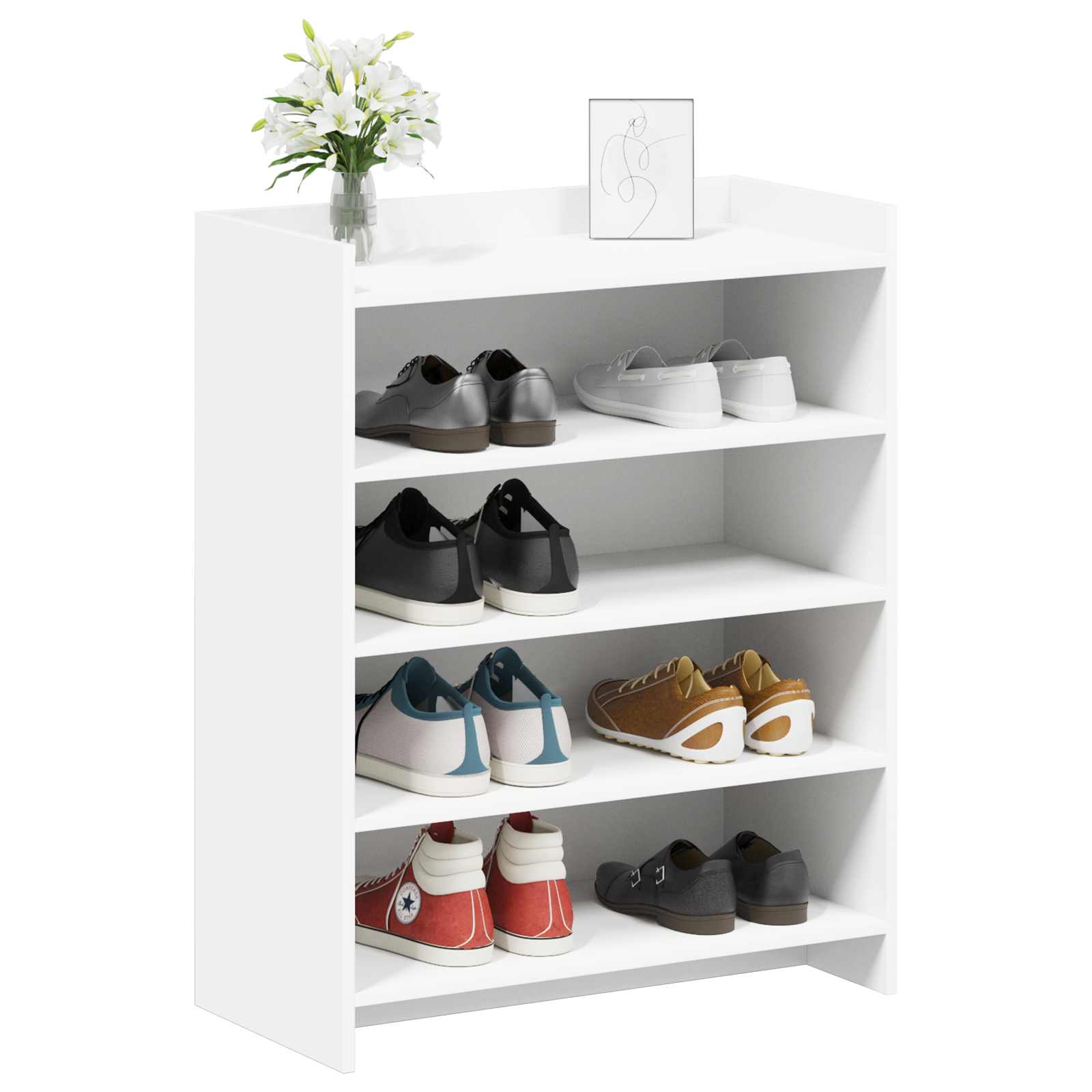 vidaXL Schoenenkast met opslag Wit 73,5 x 36 x 92 cm Bewerkt hout