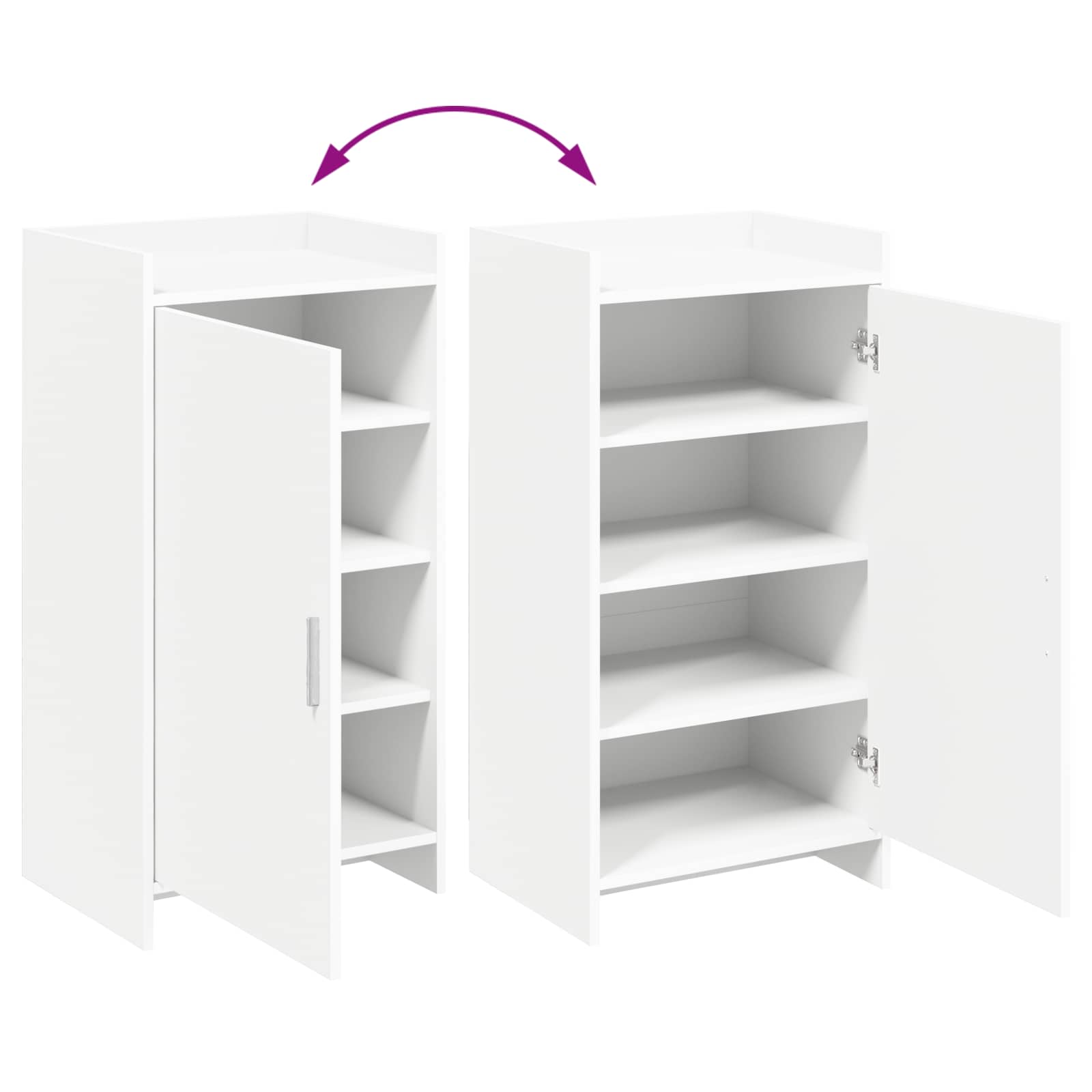 vidaXL Schoenenkast met opslag Wit 48 x 36 x 92 cm Bewerkt hout