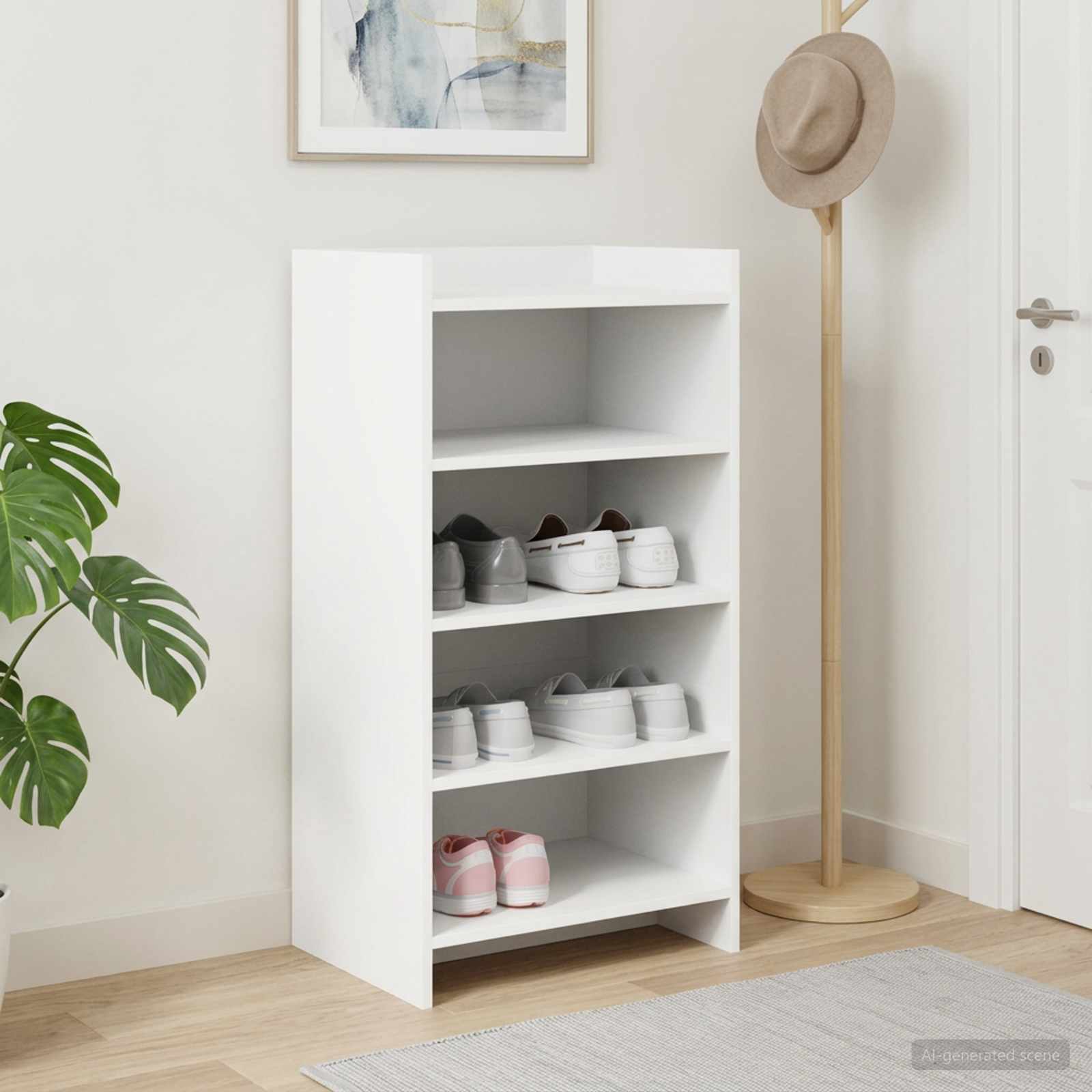 vidaXL Schoenenkast met opslag Wit 48 x 36 x 92 cm Bewerkt hout
