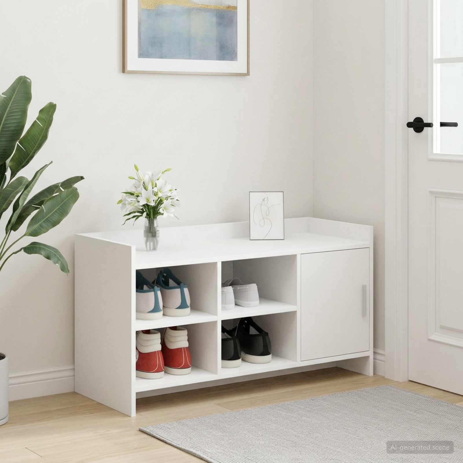 vidaXL Schoenenkast met opslag Wit 100 x 39,5 x 51 cm Bewerkt hout