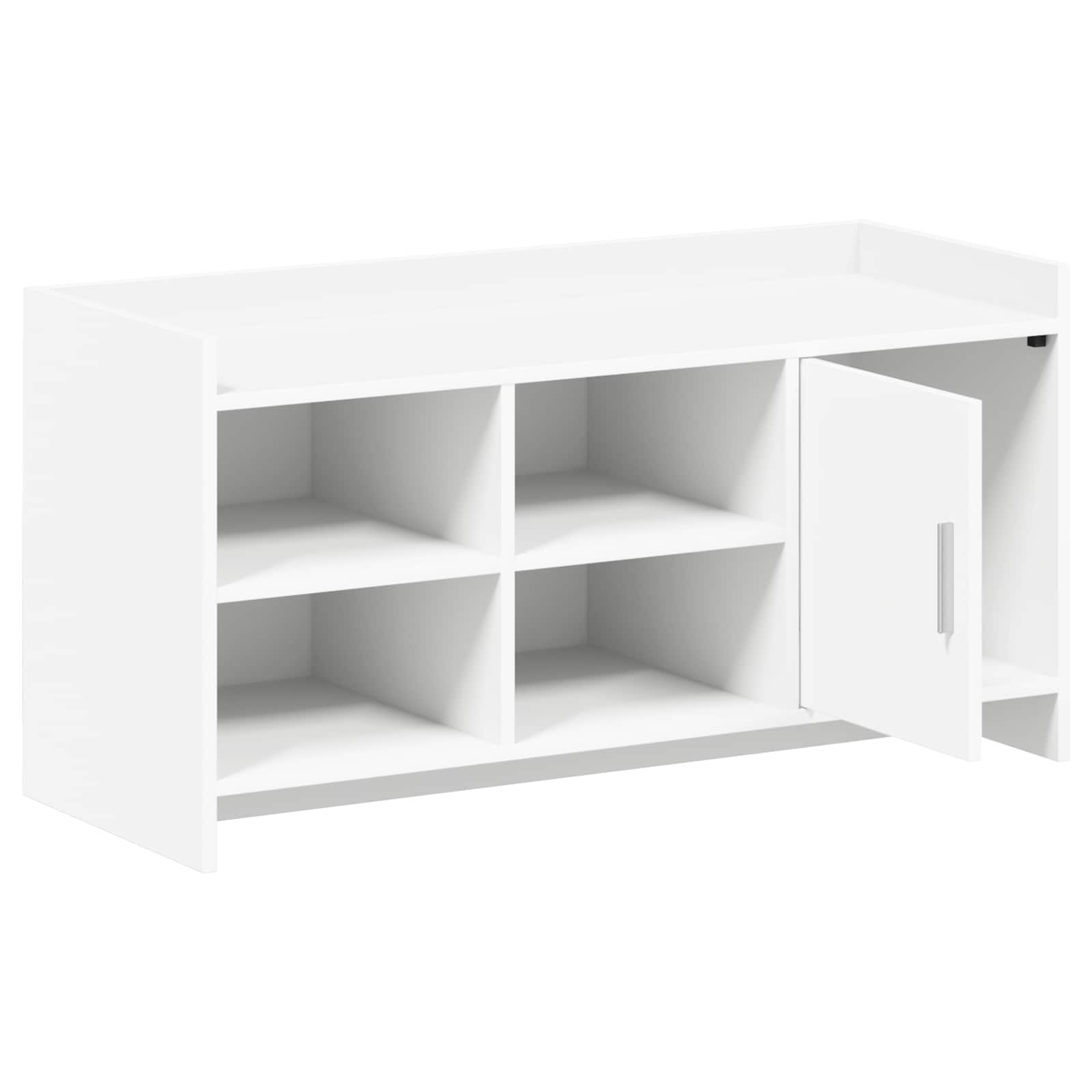 vidaXL Schoenenkast met opslag Wit 100 x 39,5 x 51 cm Bewerkt hout