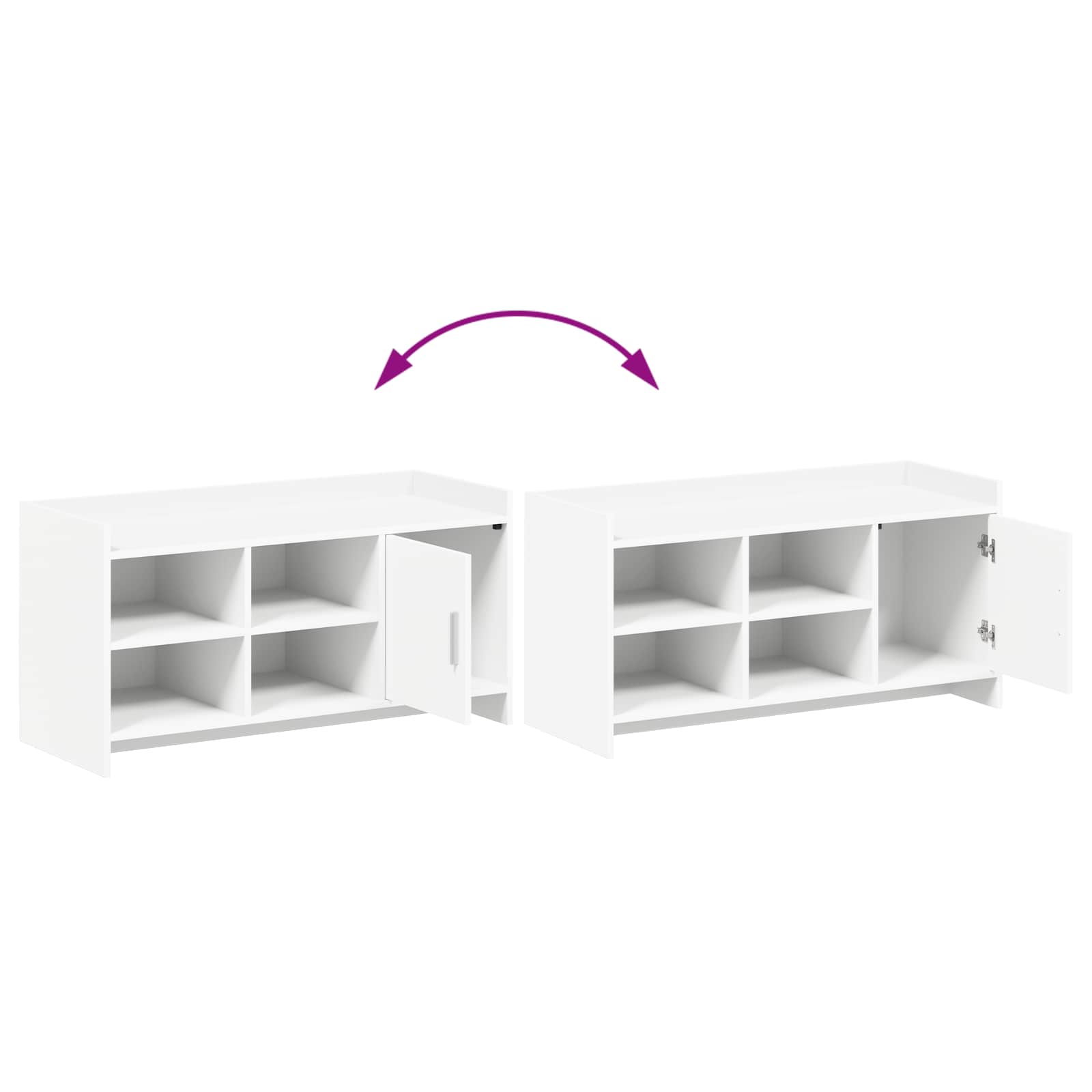 vidaXL Schoenenkast met opslag Wit 100 x 39,5 x 51 cm Bewerkt hout
