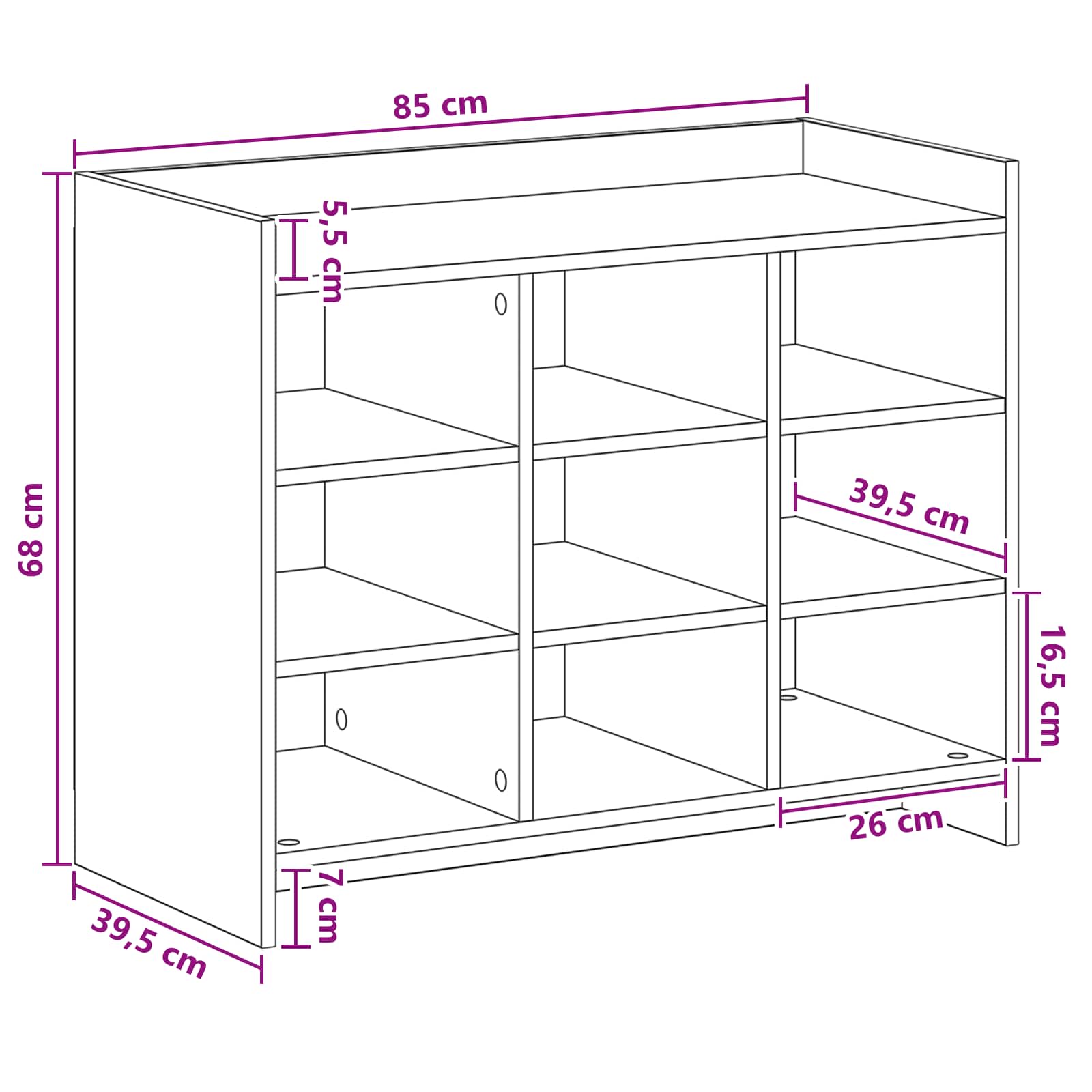 vidaXL Schoenenkast met opslag Wit 85 x 39,5 x 70 cm Bewerkt hout