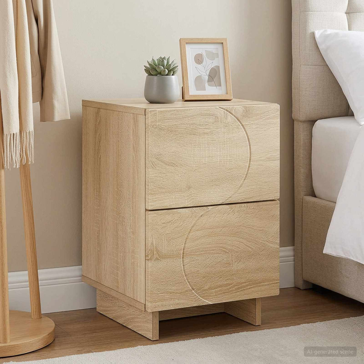 vidaXL Nachtkastje 2 st Wit 33,5 x 34,5 x 50 cm Bewerkt hout