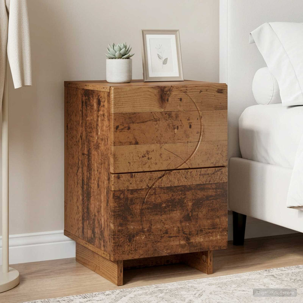 vidaXL Nachtkastje 2 st Wit 33,5 x 34,5 x 50 cm Bewerkt hout