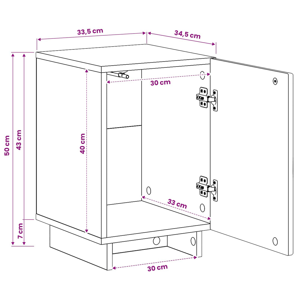 vidaXL Nachtkastje 2 pcs Gerookt eiken 33,5 x 34,5 x 50 cm