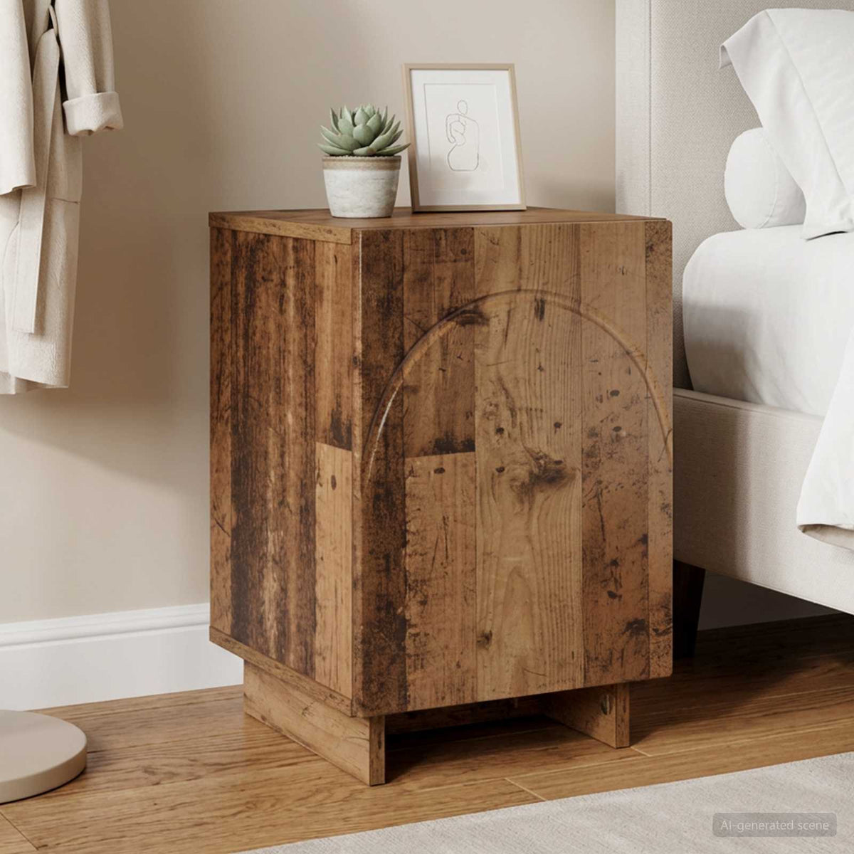 vidaXL Nachtkastje 2 pcs Gerookt eiken 33,5 x 34,5 x 50 cm