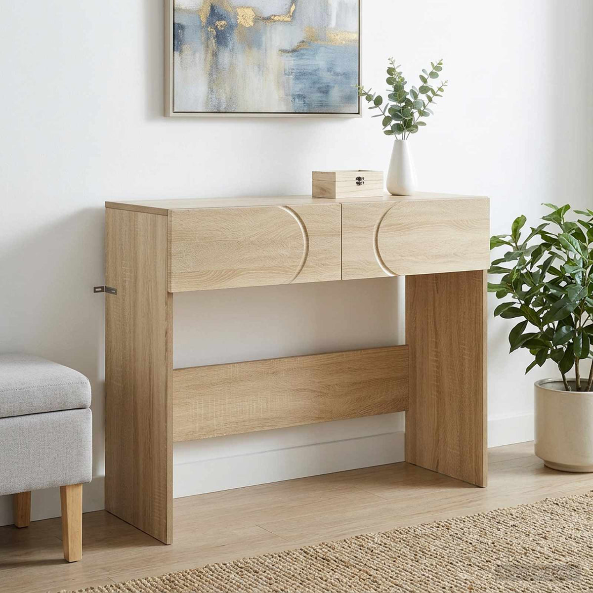 vidaXL Consoletafel Sonoma Eiken 96,5 x 38 x 75 cm Bewerkt hout