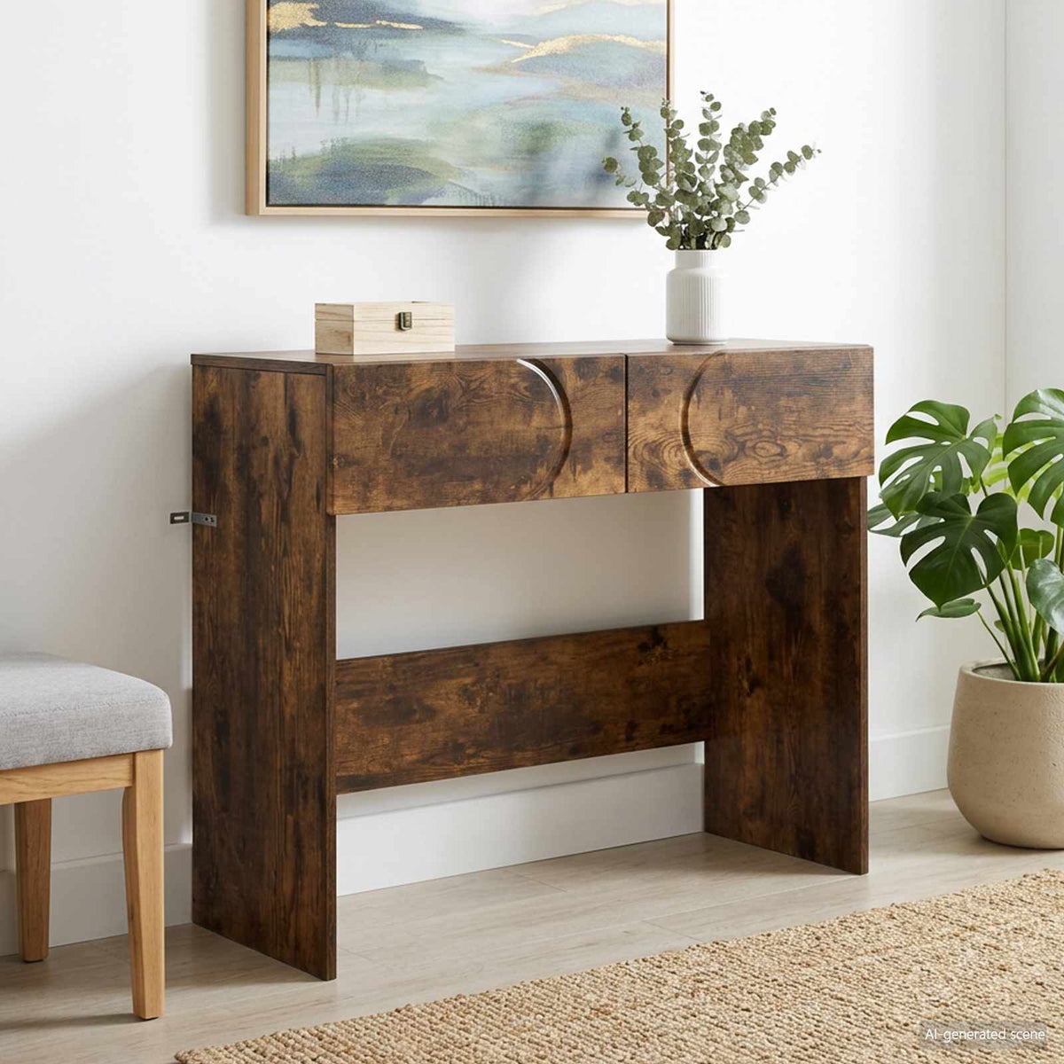 vidaXL Consoletafel Sonoma Eiken 96,5 x 38 x 75 cm Bewerkt hout