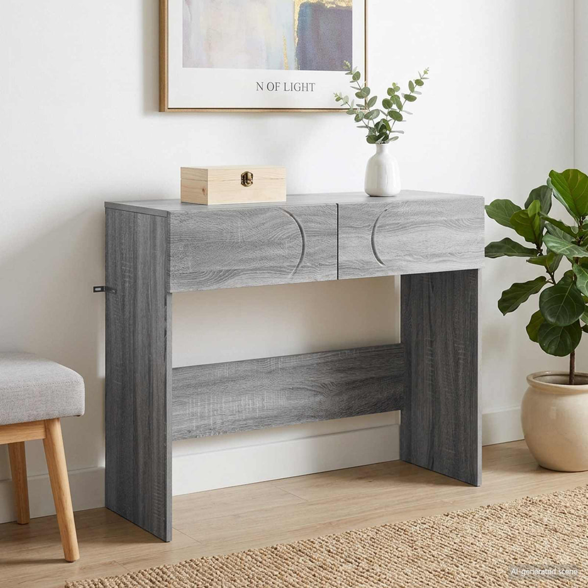 vidaXL Consoletafel Sonoma Eiken 96,5 x 38 x 75 cm Bewerkt hout