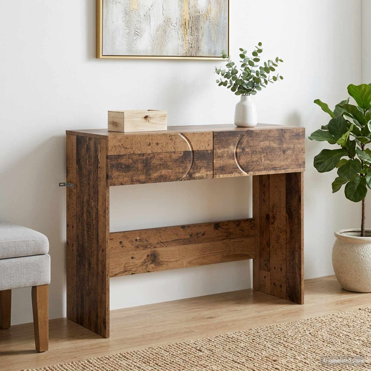 vidaXL Consoletafel Sonoma Eiken 96,5 x 38 x 75 cm Bewerkt hout