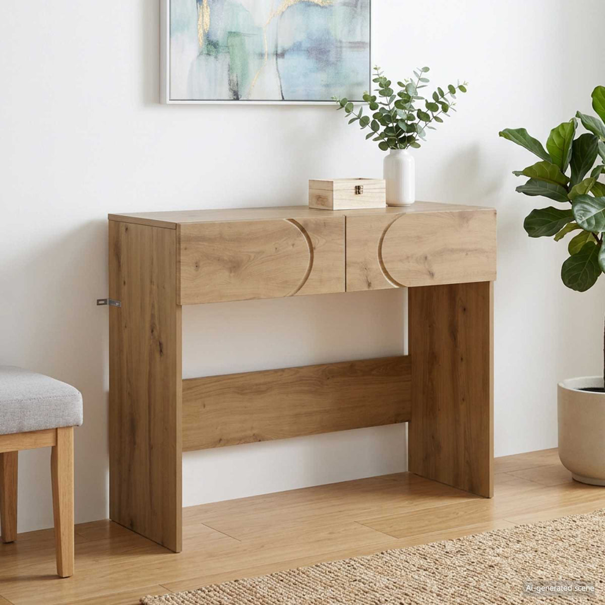 vidaXL Consoletafel Sonoma Eiken 96,5 x 38 x 75 cm Bewerkt hout