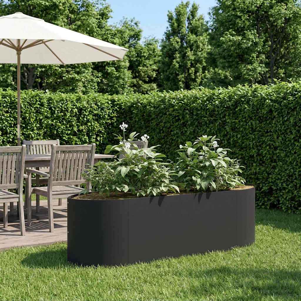 vidaXL Verhoogd Tuinbed Zwart 140 x 40 x 40 cm Staal