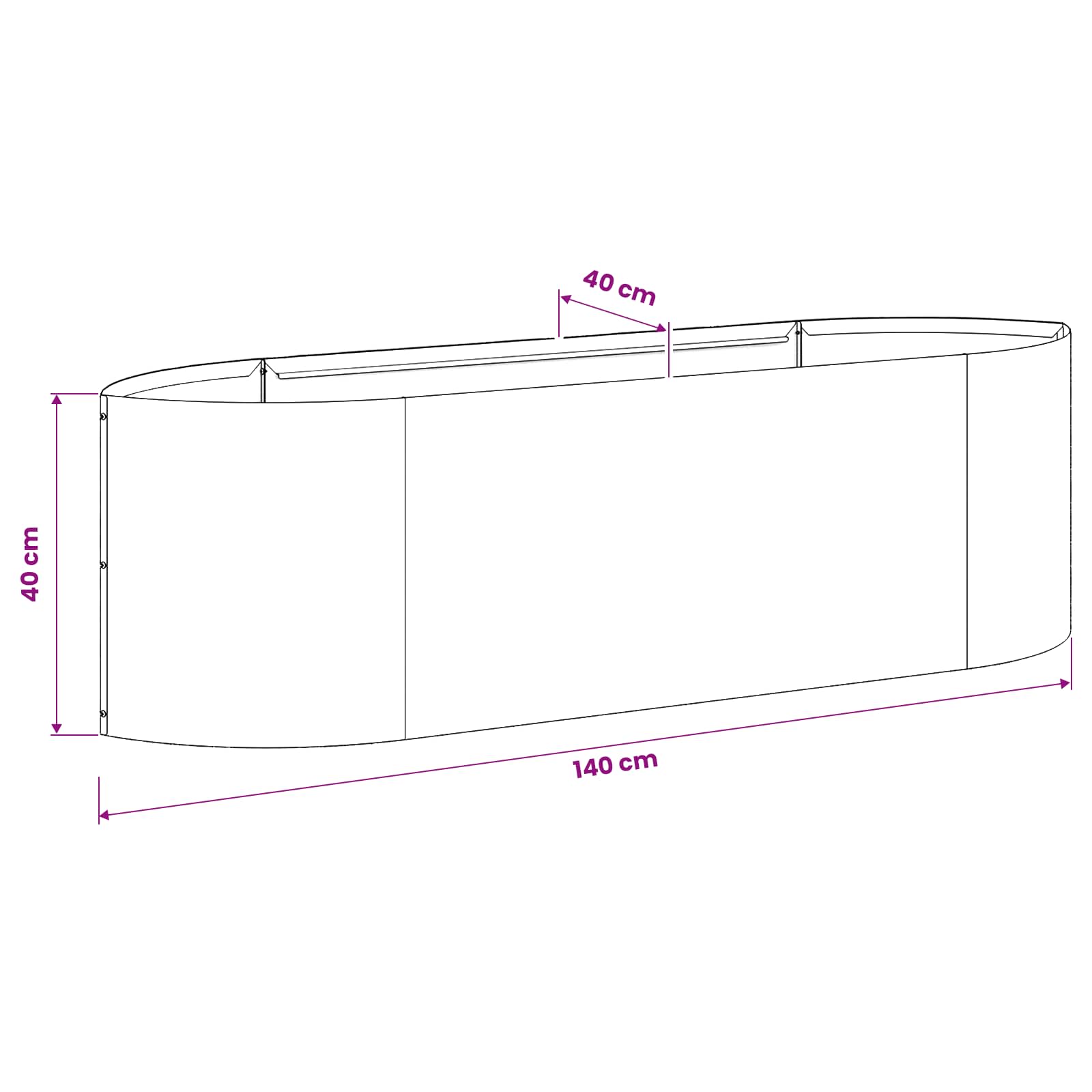 vidaXL Verhoogd Tuinbed Zwart 140 x 40 x 40 cm Staal
