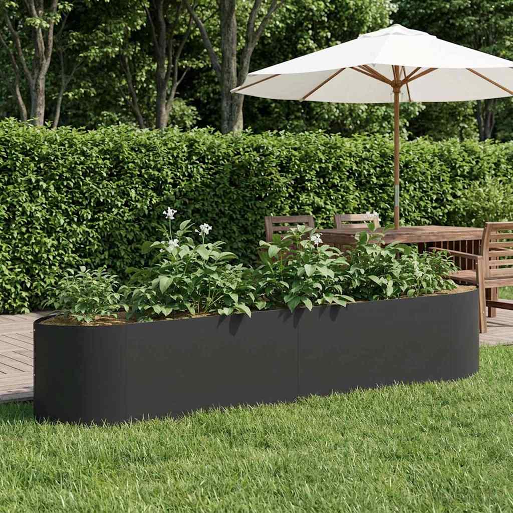 vidaXL Verhoogd Tuinbed Zwart 140 x 40 x 40 cm Staal