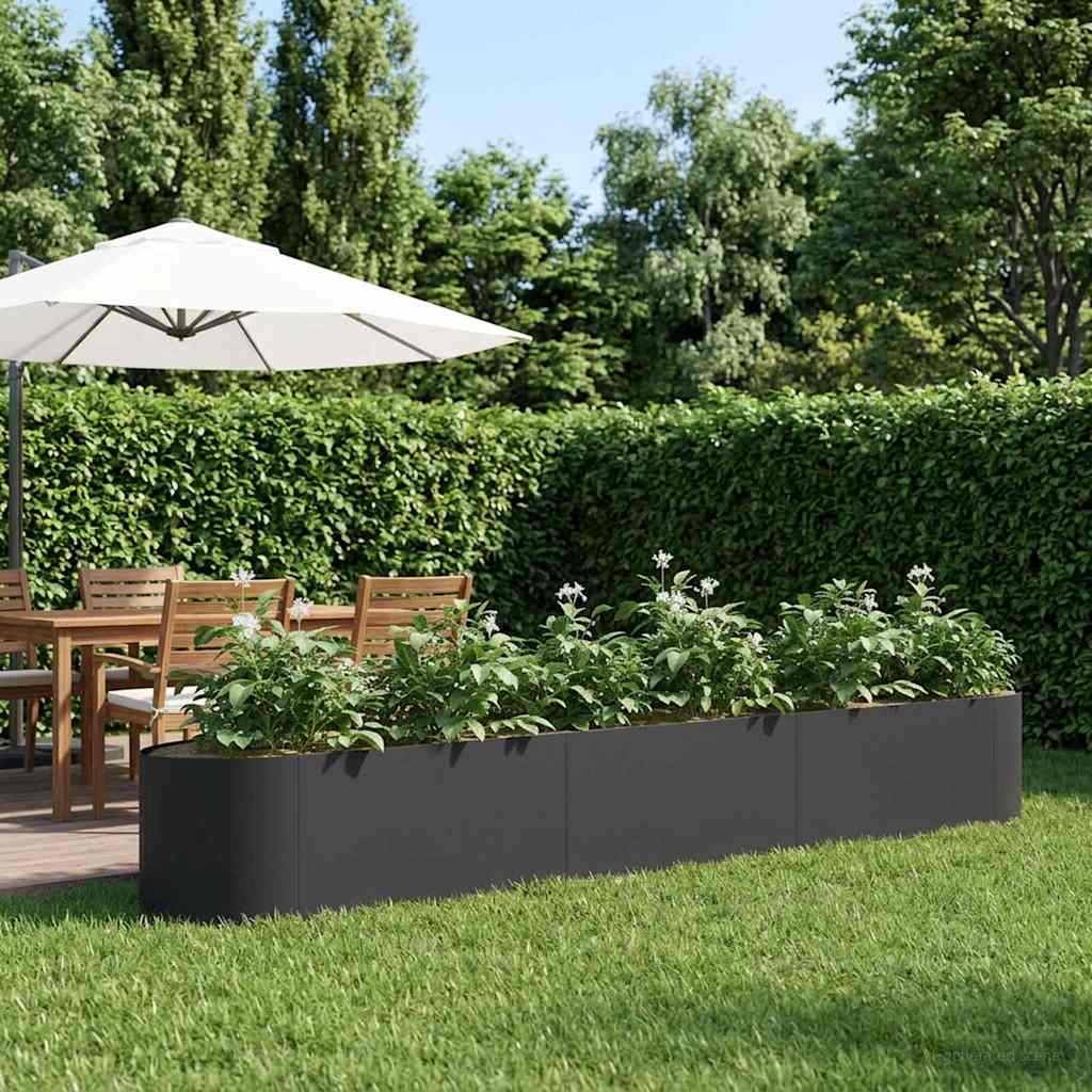 vidaXL Verhoogd Tuinbed Zwart 140 x 40 x 40 cm Staal