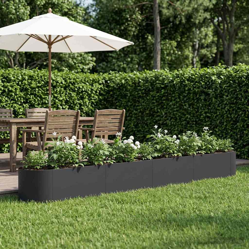 vidaXL Verhoogd Tuinbed Zwart 140 x 40 x 40 cm Staal