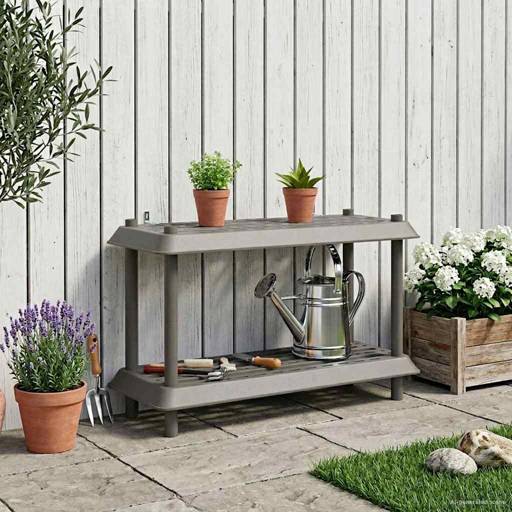 vidaXL Plankenunit 2-laags 100 x 40 x 55,5 cm PP Antracietkleurig