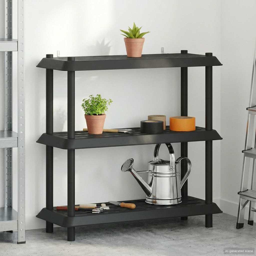 vidaXL Plankenunit 2-laags 100 x 40 x 55,5 cm PP Antracietkleurig