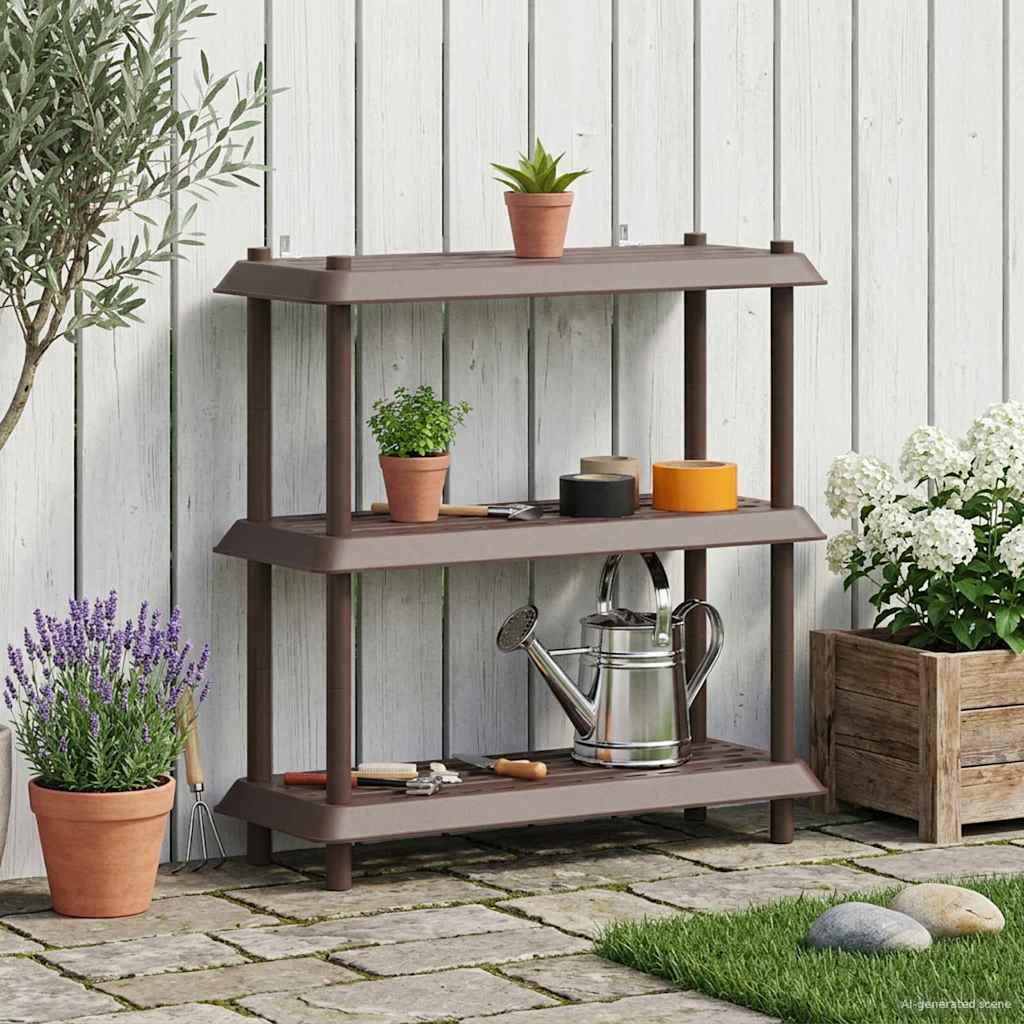 vidaXL Plankenunit 2-laags 100 x 40 x 55,5 cm PP Antracietkleurig