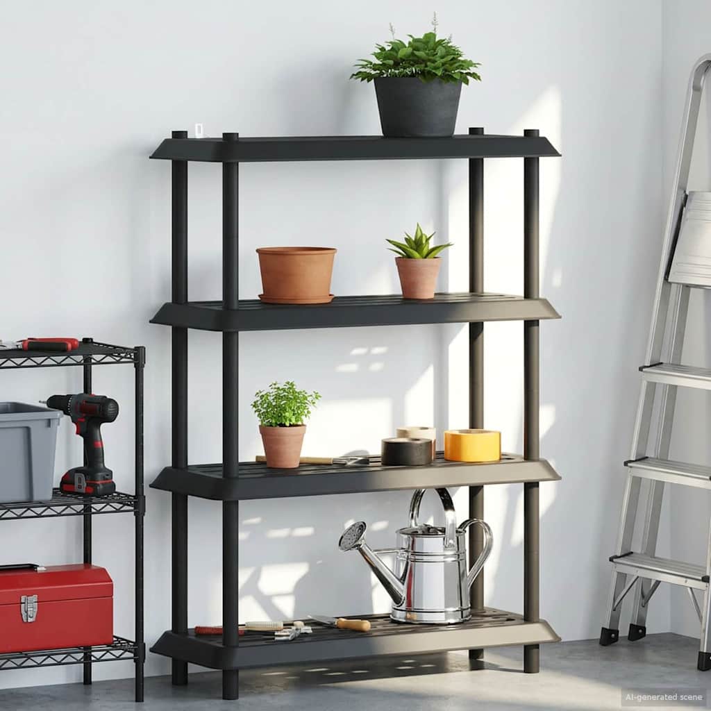 vidaXL Plankenunit 2-laags 100 x 40 x 55,5 cm PP Antracietkleurig