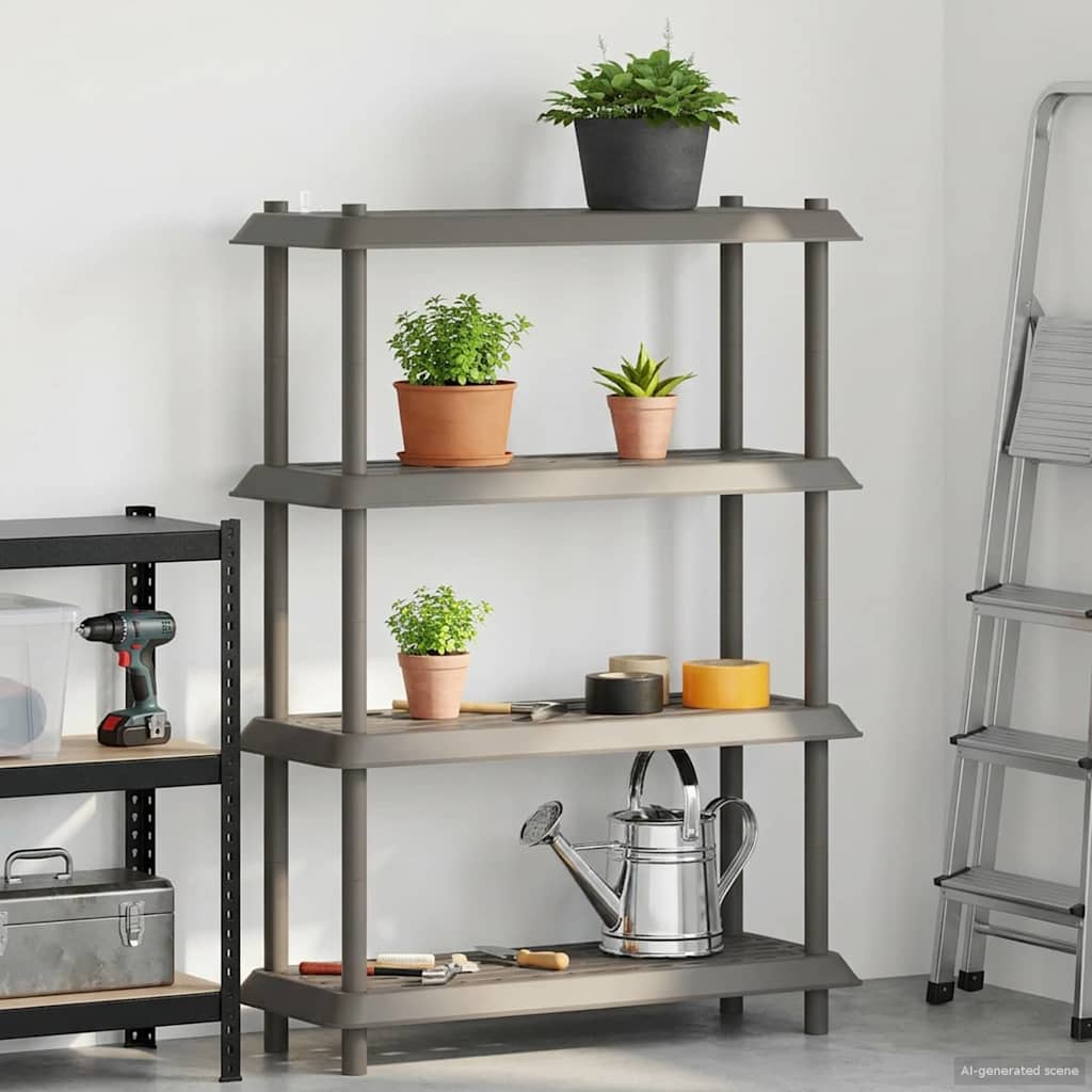 vidaXL Plankenunit 2-laags 100 x 40 x 55,5 cm PP Antracietkleurig
