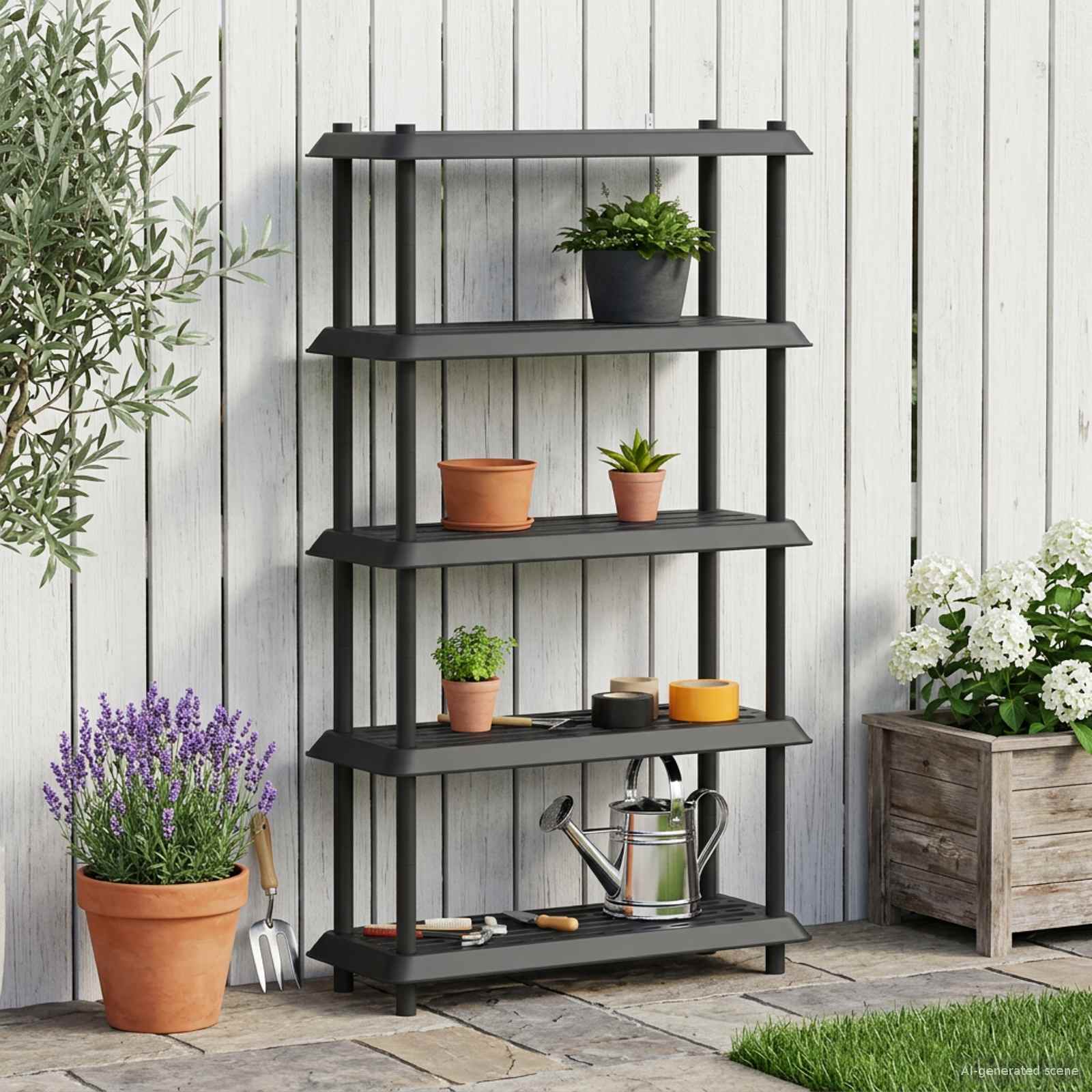 vidaXL Plankenunit 2-laags 100 x 40 x 55,5 cm PP Antracietkleurig