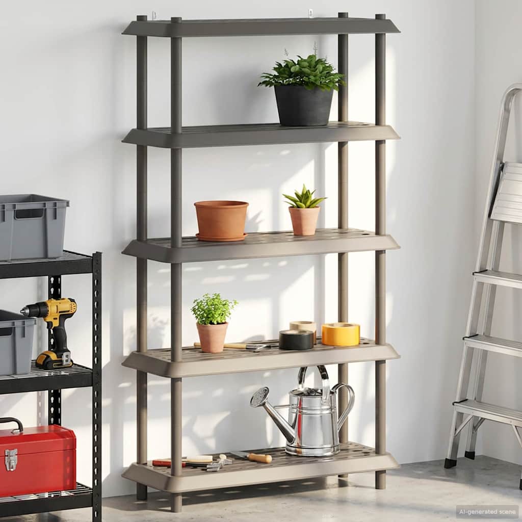 vidaXL Plankenunit 2-laags 100 x 40 x 55,5 cm PP Antracietkleurig