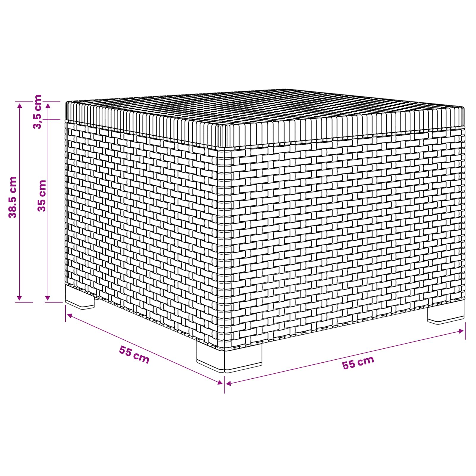vidaXL Eénpersoons Tuinbank Rattan Look PP Antraciet