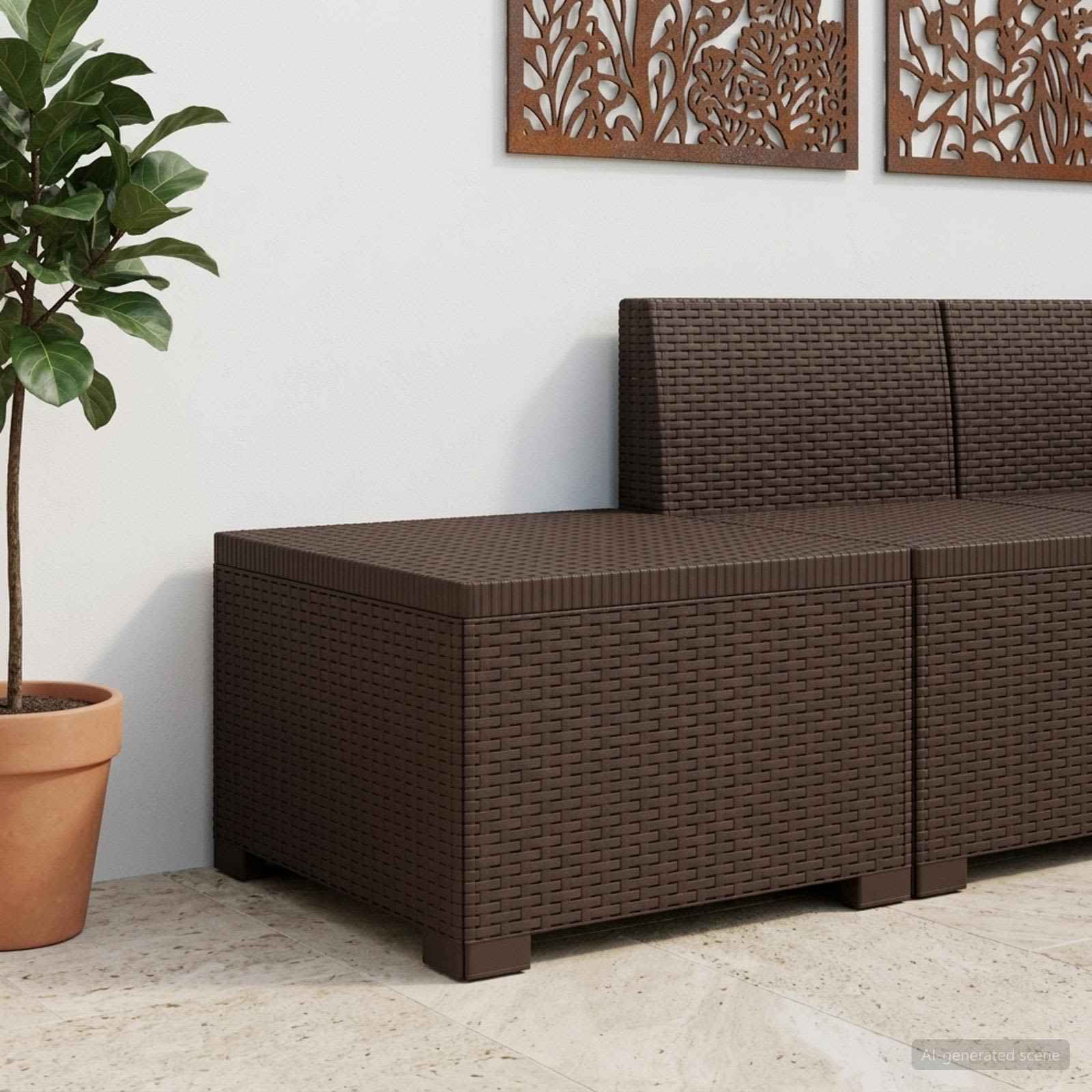 vidaXL Eénpersoons Tuinbank Rattan Look PP Antraciet