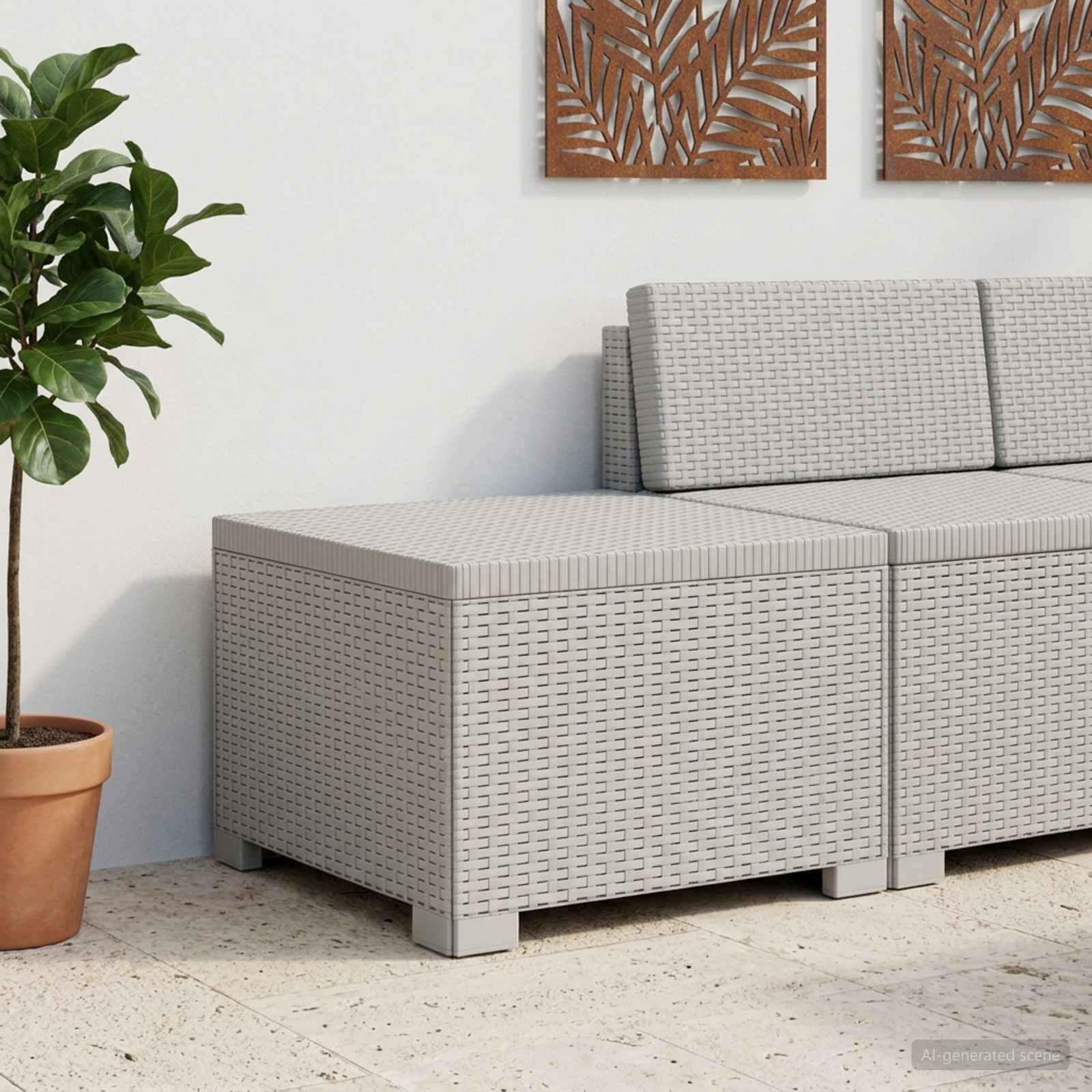 vidaXL Eénpersoons Tuinbank Rattan Look PP Antraciet