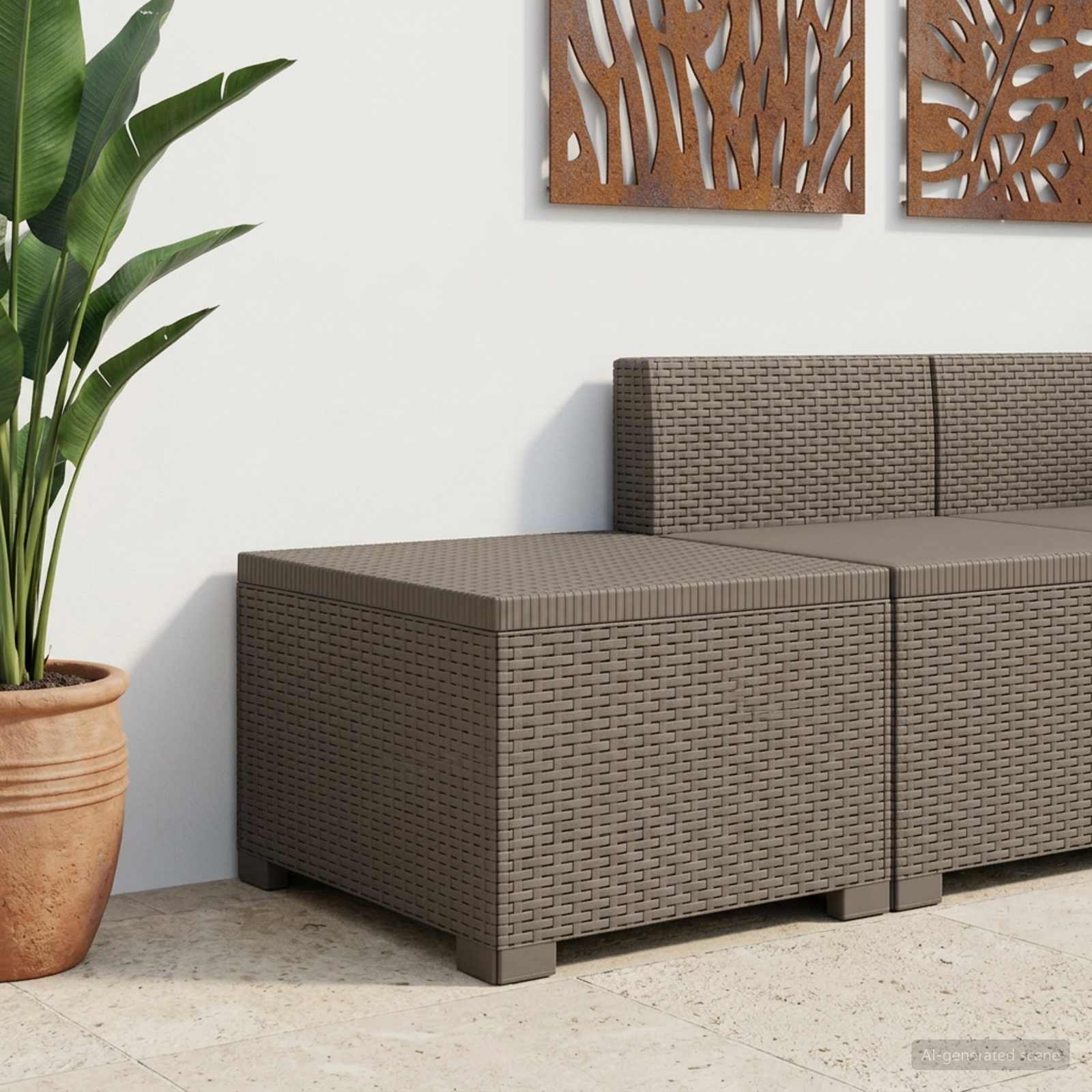 vidaXL Eénpersoons Tuinbank Rattan Look PP Antraciet