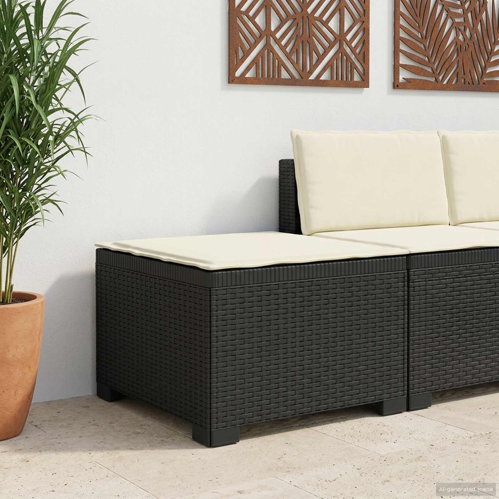 vidaXL Eénpersoons Tuinbank Rattan Look PP Antraciet