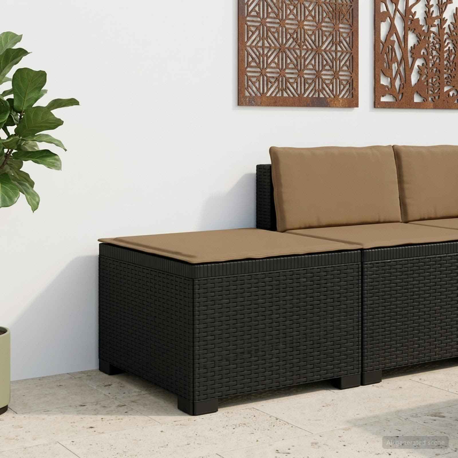 vidaXL Eénpersoons Tuinbank Rattan Look PP Antraciet