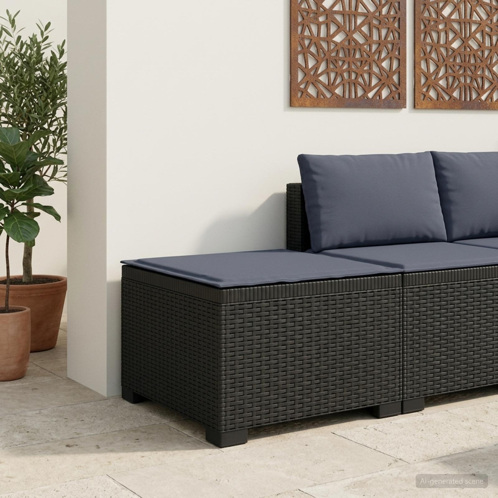 vidaXL Eénpersoons Tuinbank Rattan Look PP Antraciet