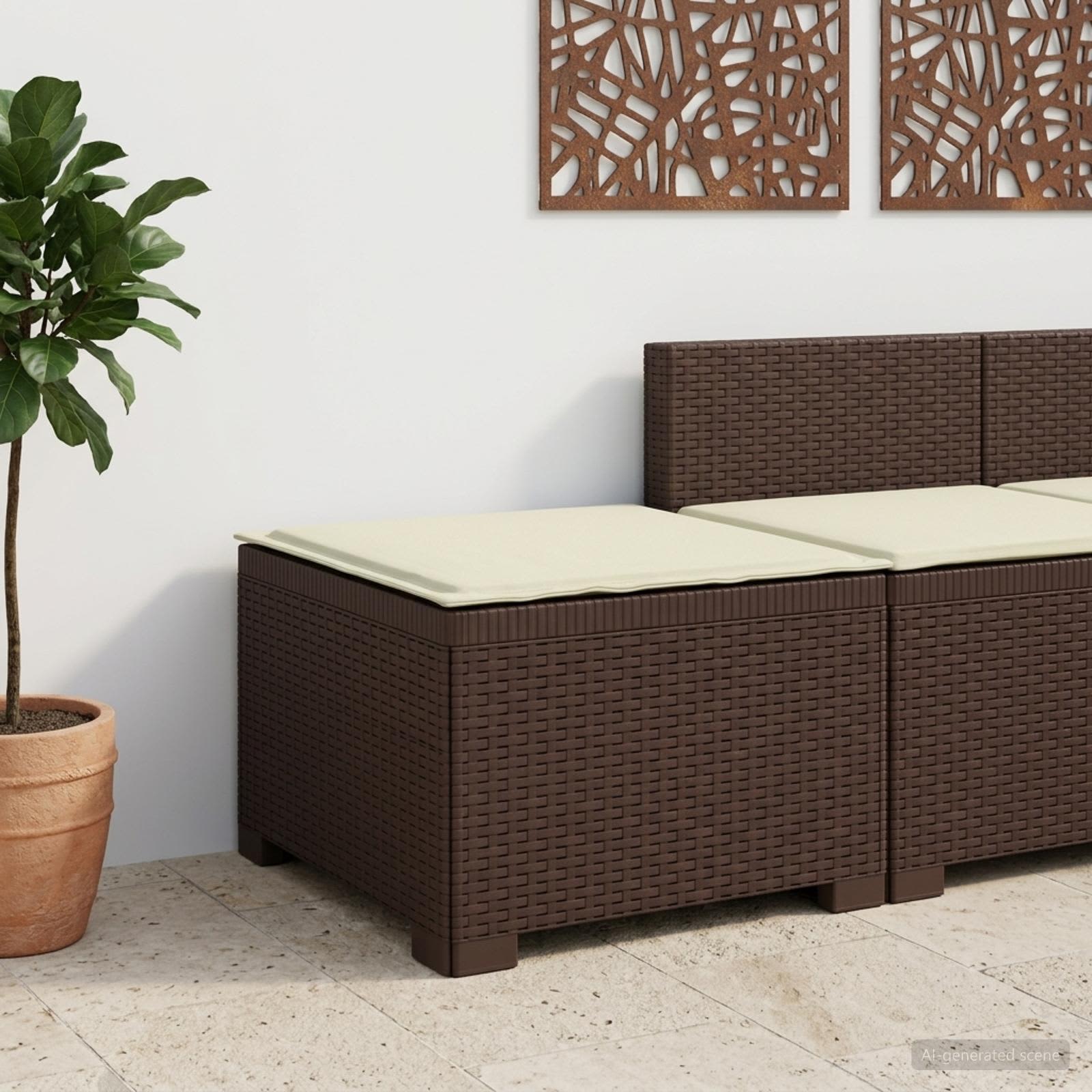 vidaXL Eénpersoons Tuinbank Rattan Look PP Antraciet
