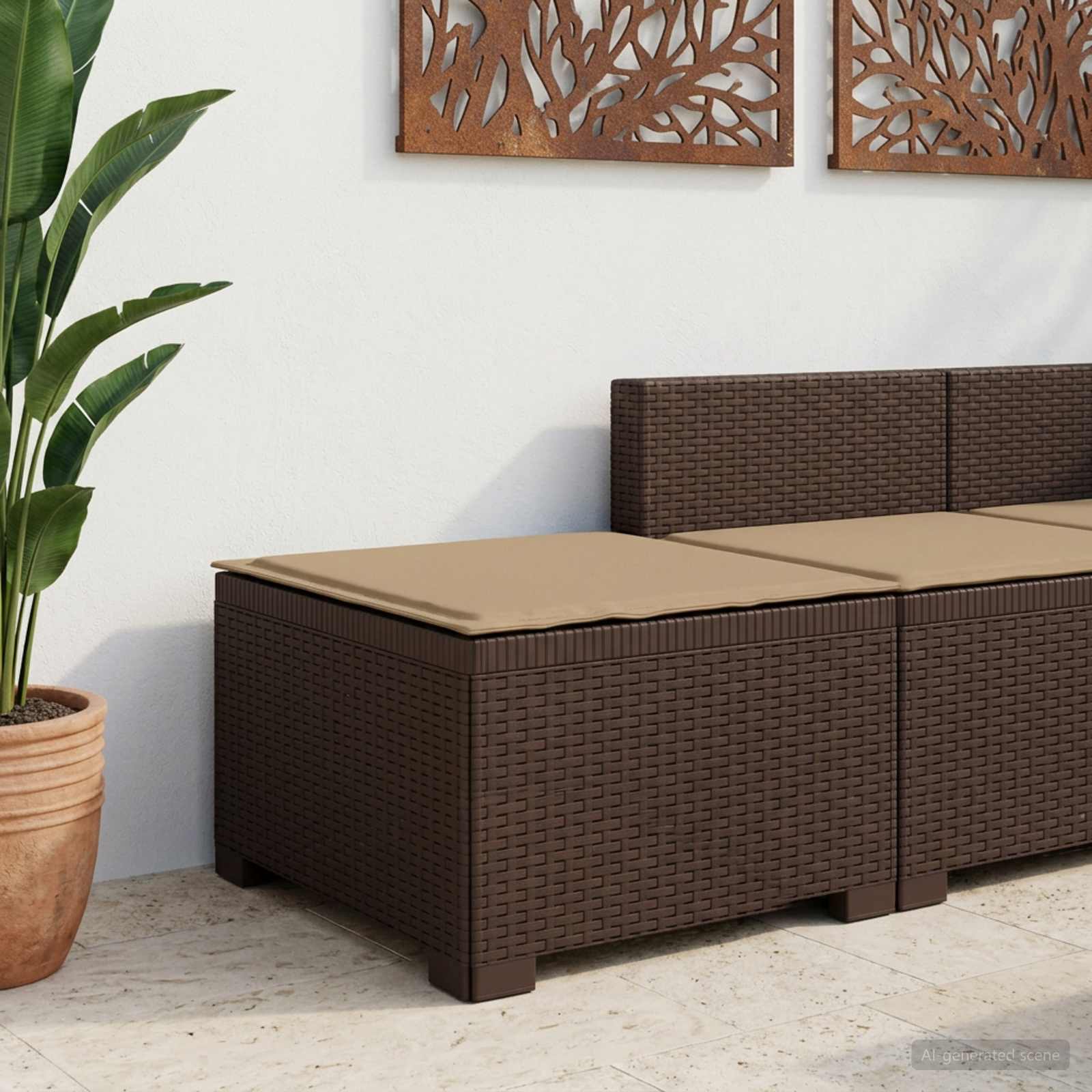 vidaXL Eénpersoons Tuinbank Rattan Look PP Antraciet