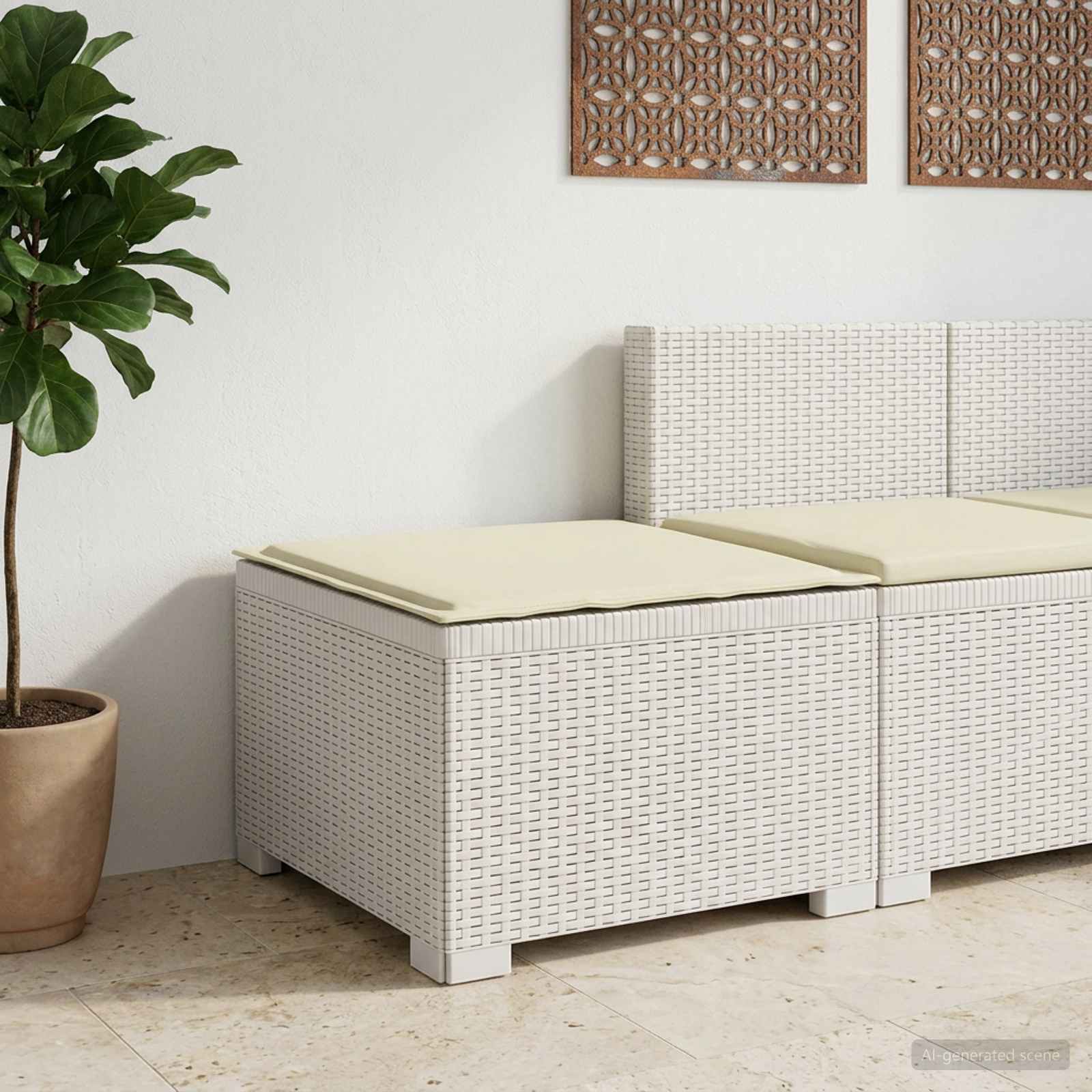 vidaXL Eénpersoons Tuinbank Rattan Look PP Antraciet